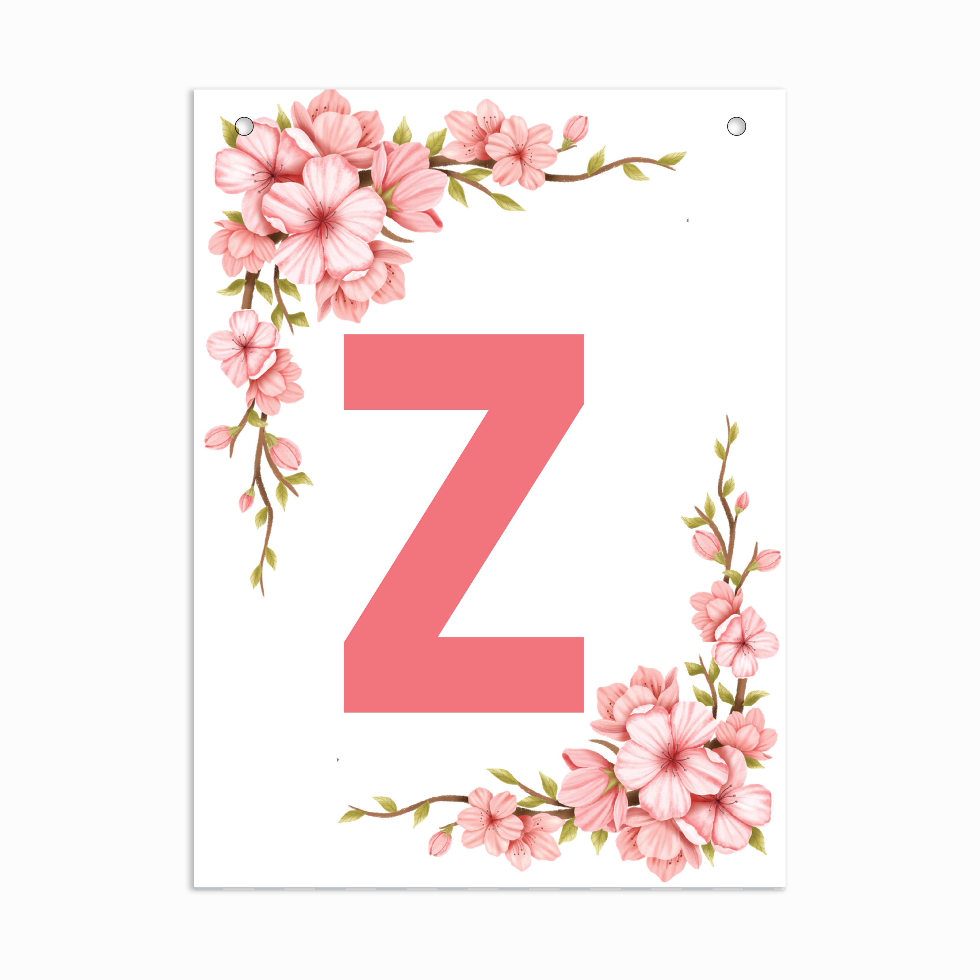 Make Your Own Banner Floral Alphabet Z, Size 7 x 5.16inch 1pc IB