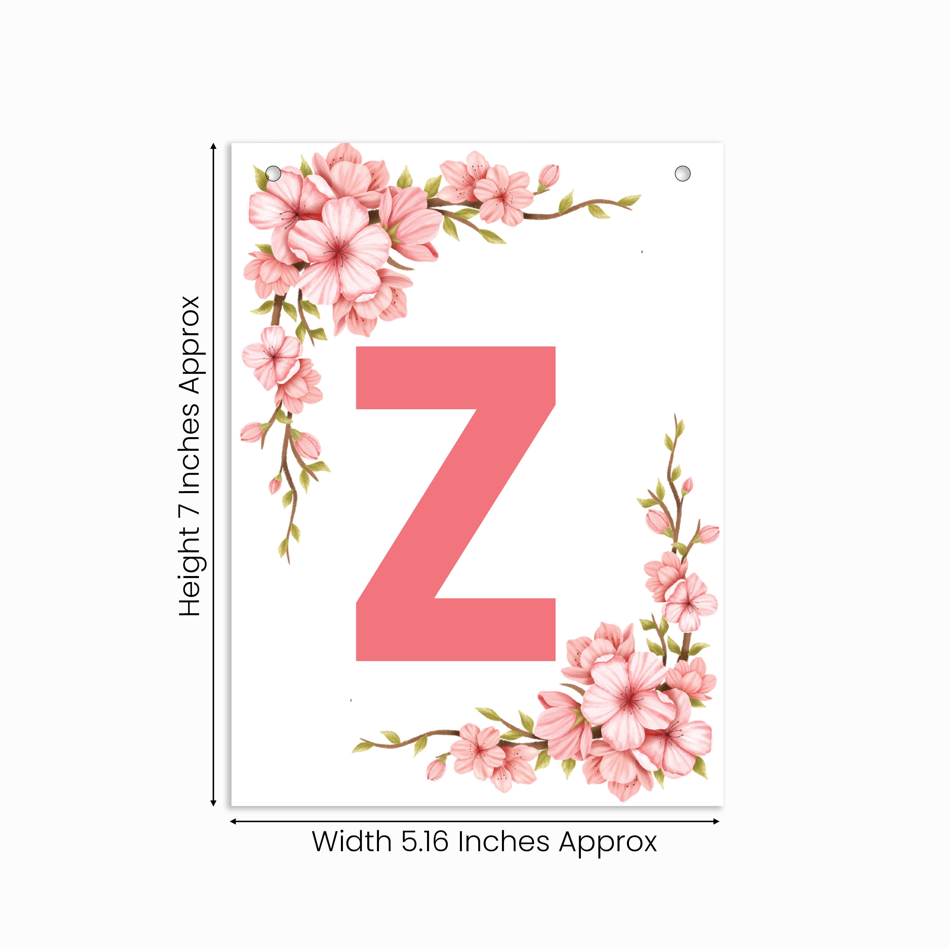 Make Your Own Banner Floral Alphabet Z, Size 7 x 5.16inch 1pc IB