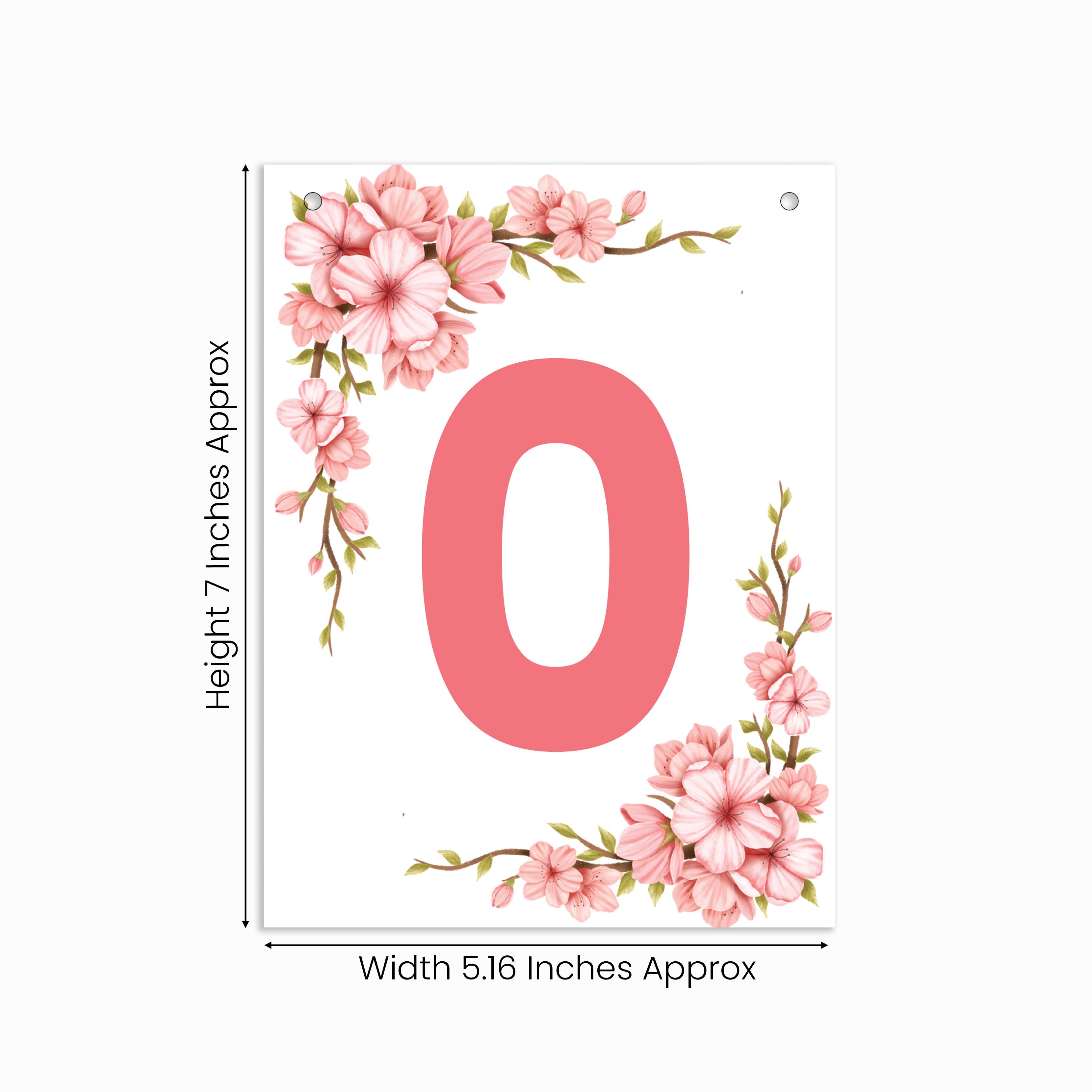 Make Your Own Banner Floral Number 0 Size 7 x 5.16inch 1pc IB