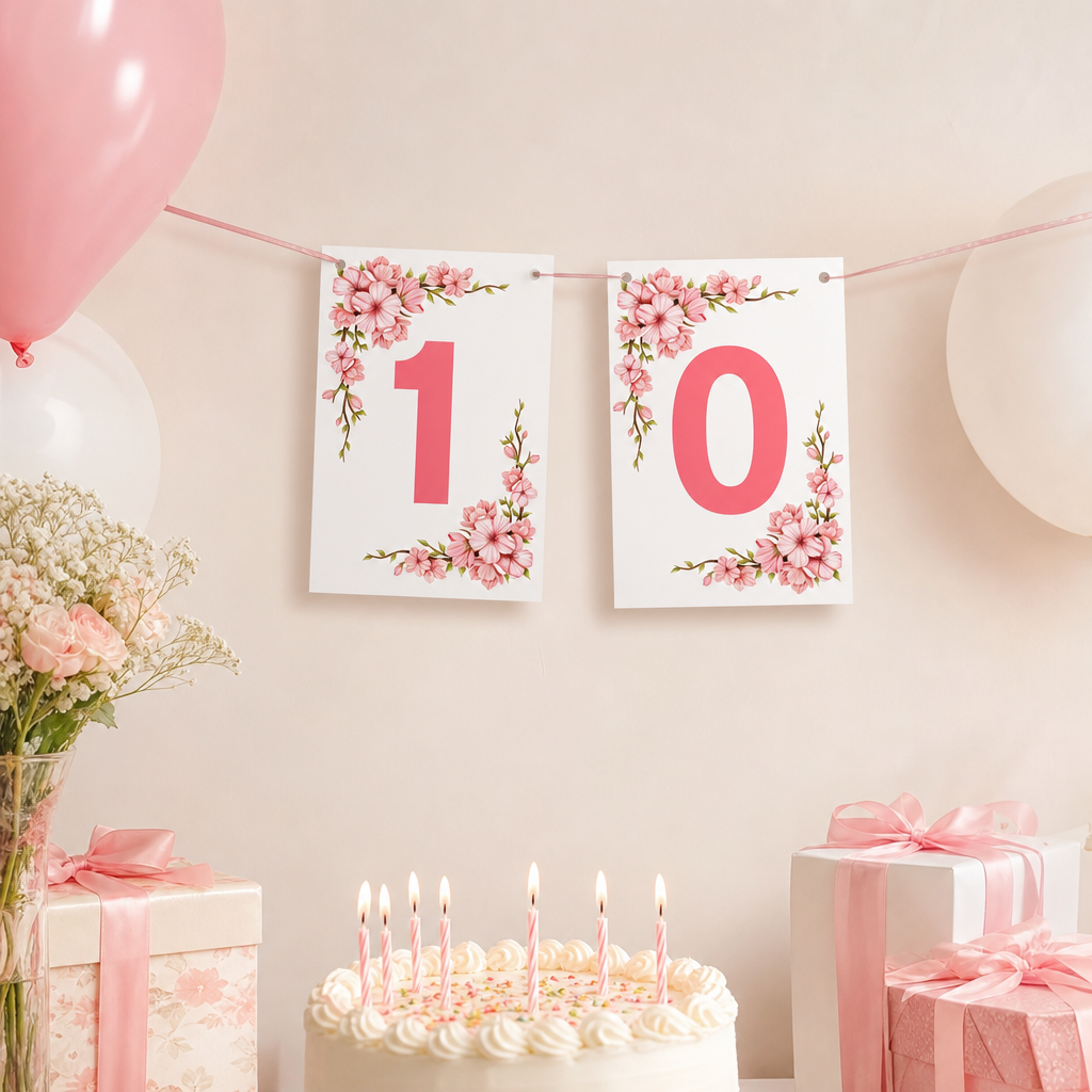 Make Your Own Banner Floral Number 0 Size 7 x 5.16inch 1pc IB