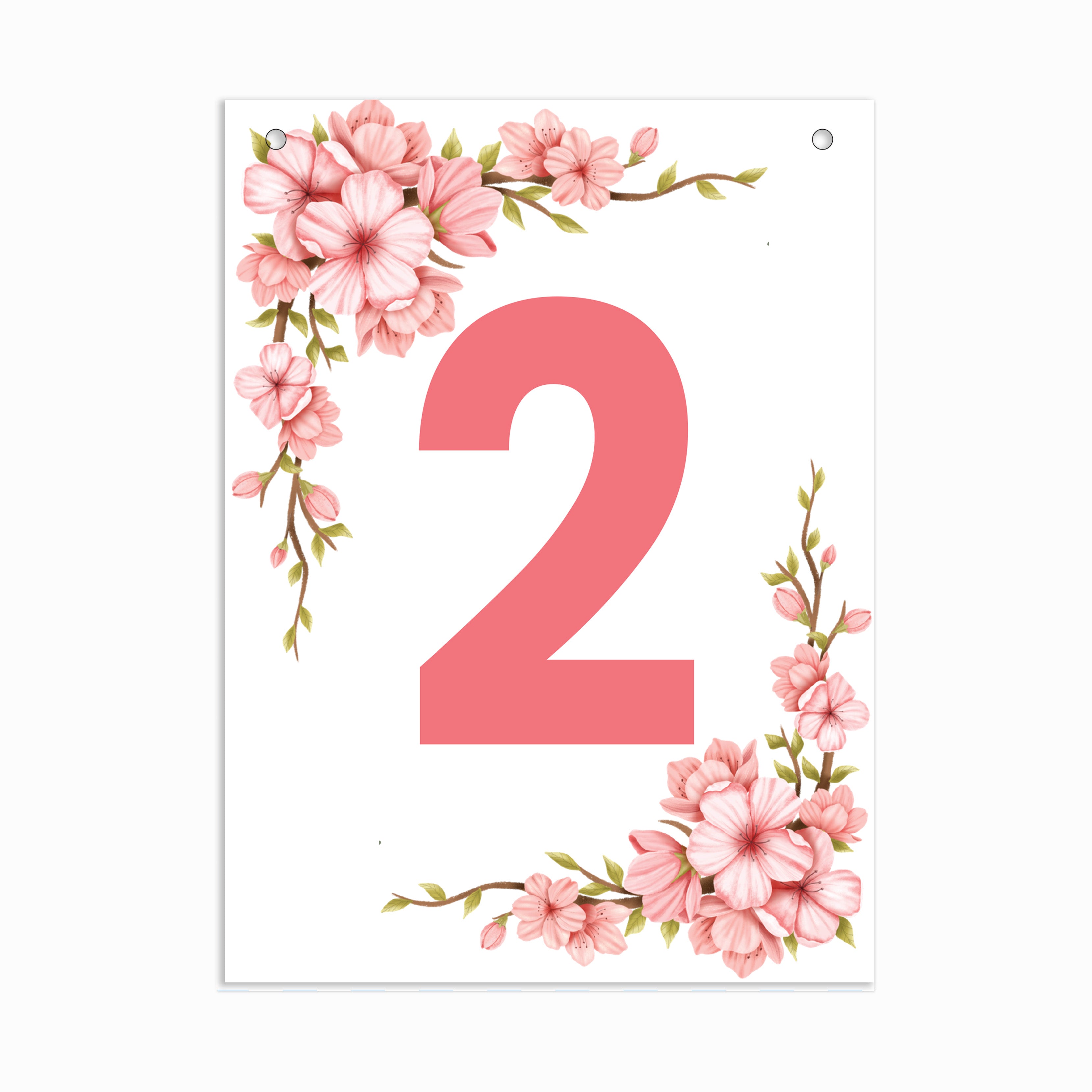 Make Your Own Banner Floral Number 2 size 7 x 5.16inch 1pc IB