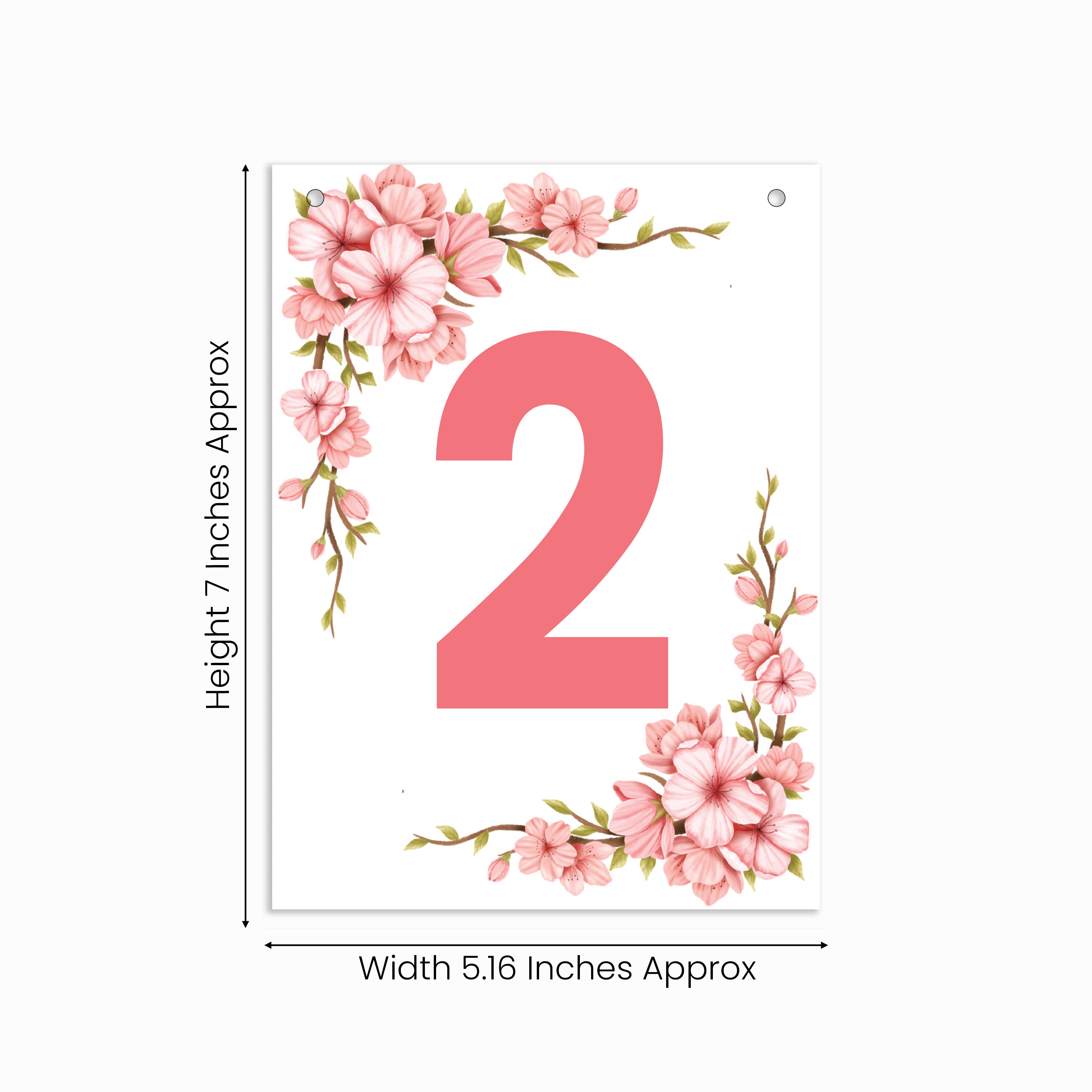 Make Your Own Banner Floral Number 2 size 7 x 5.16inch 1pc IB