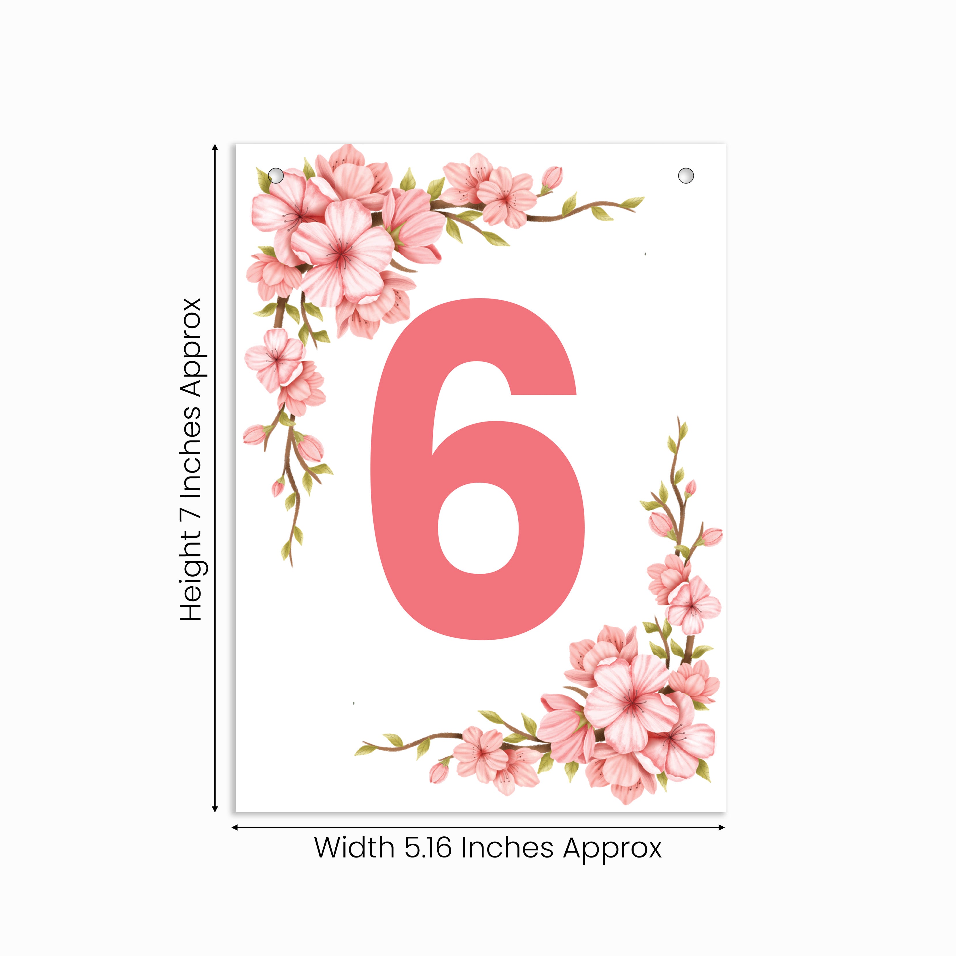 Make Your Own Banner Floral Number 6 Size 7 x 5.16inch 1pc IB