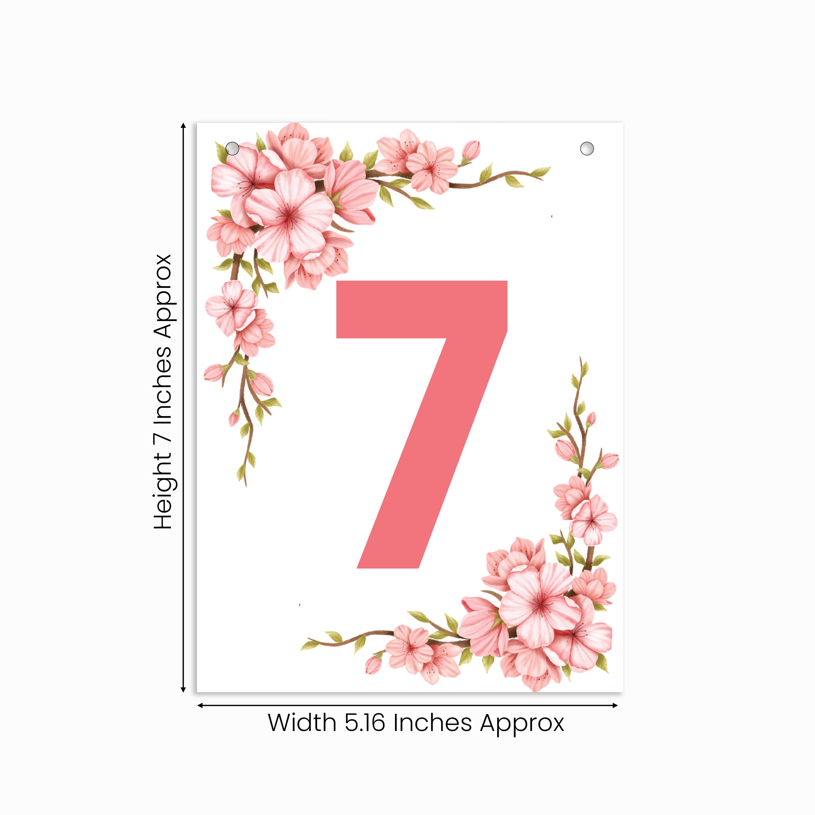 Make Your Own Banner Floral Number 7 Size 7 x 5.16inch 1pc IB