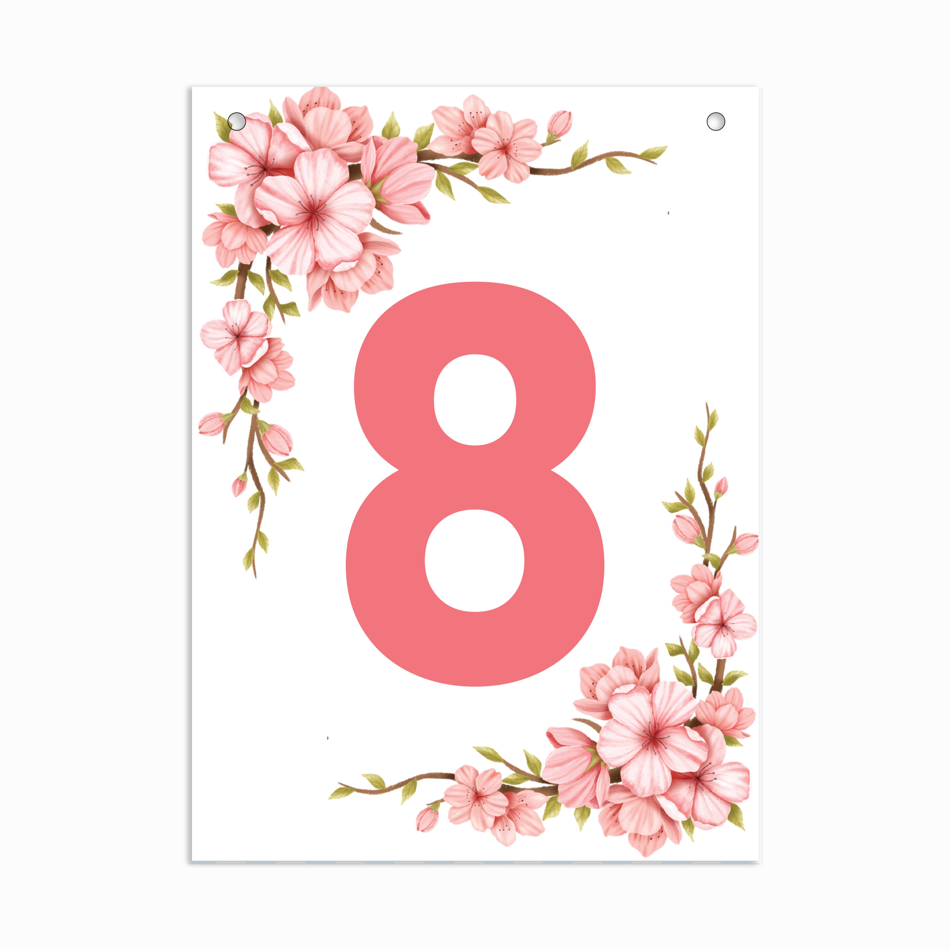 Make Your Own Banner Floral Number 8 Size 7 x 5.16inch 1pc IB