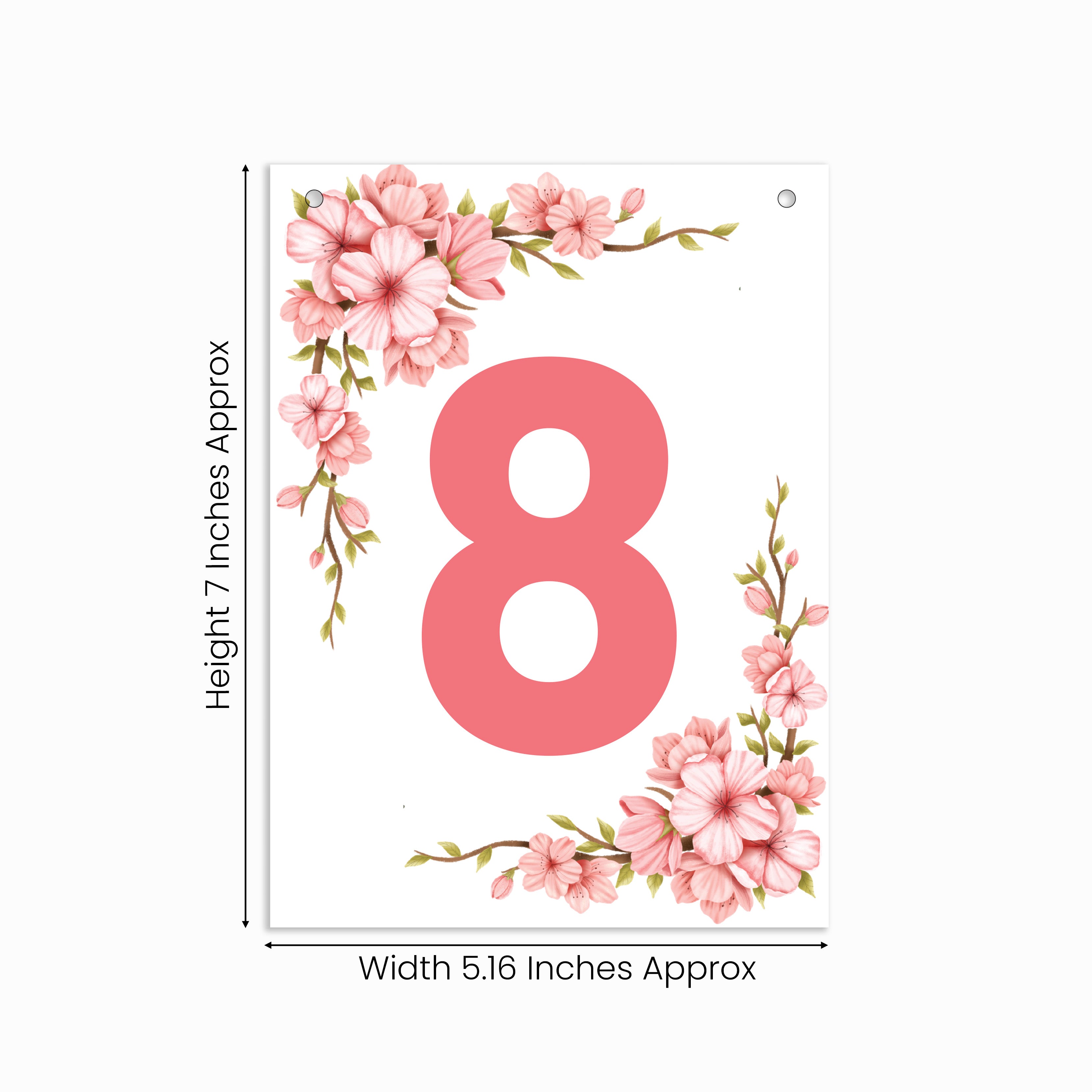 Make Your Own Banner Floral Number 8 Size 7 x 5.16inch 1pc IB