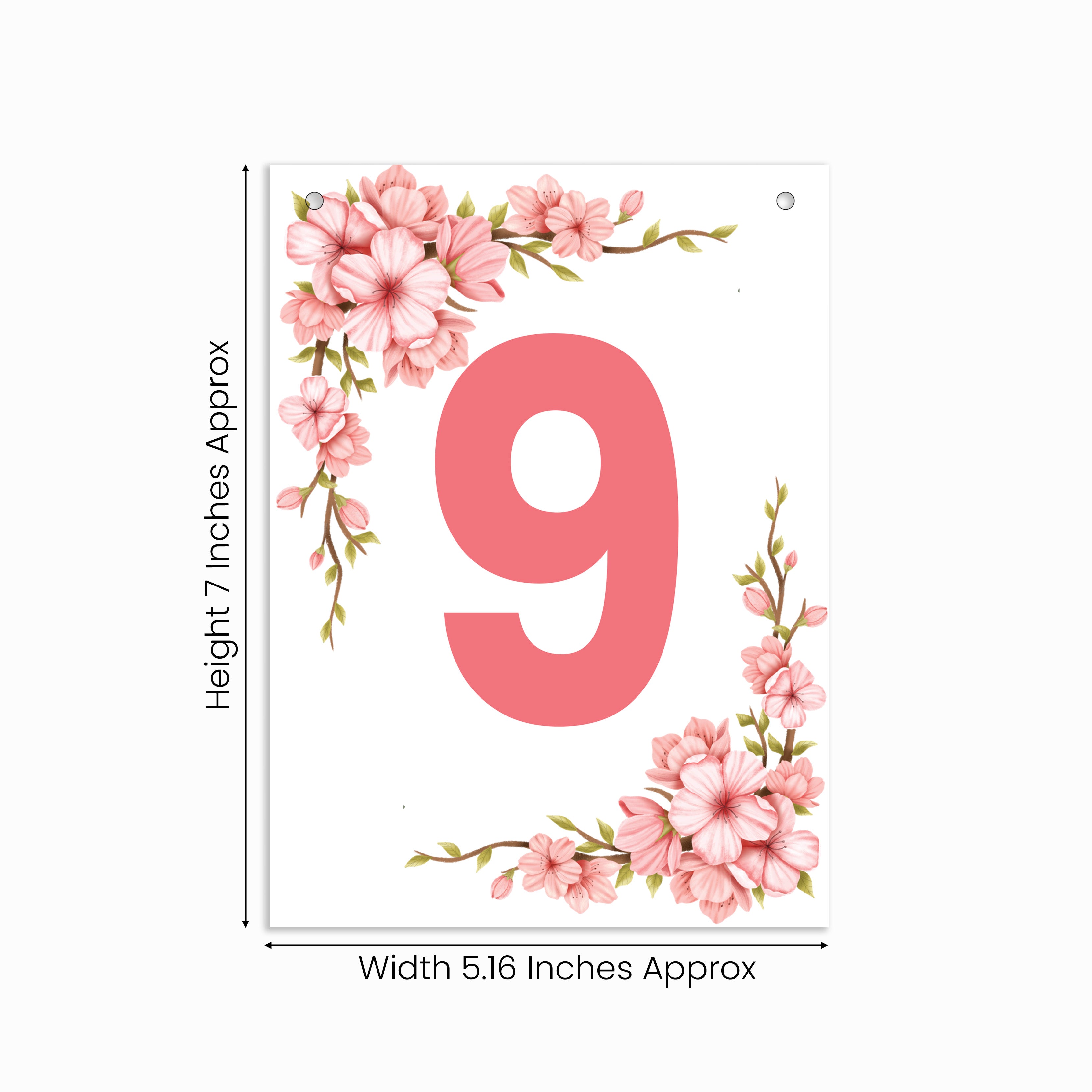 Make Your Own Banner Floral Number 9 Size 7 x 5.16inch 1pc IB