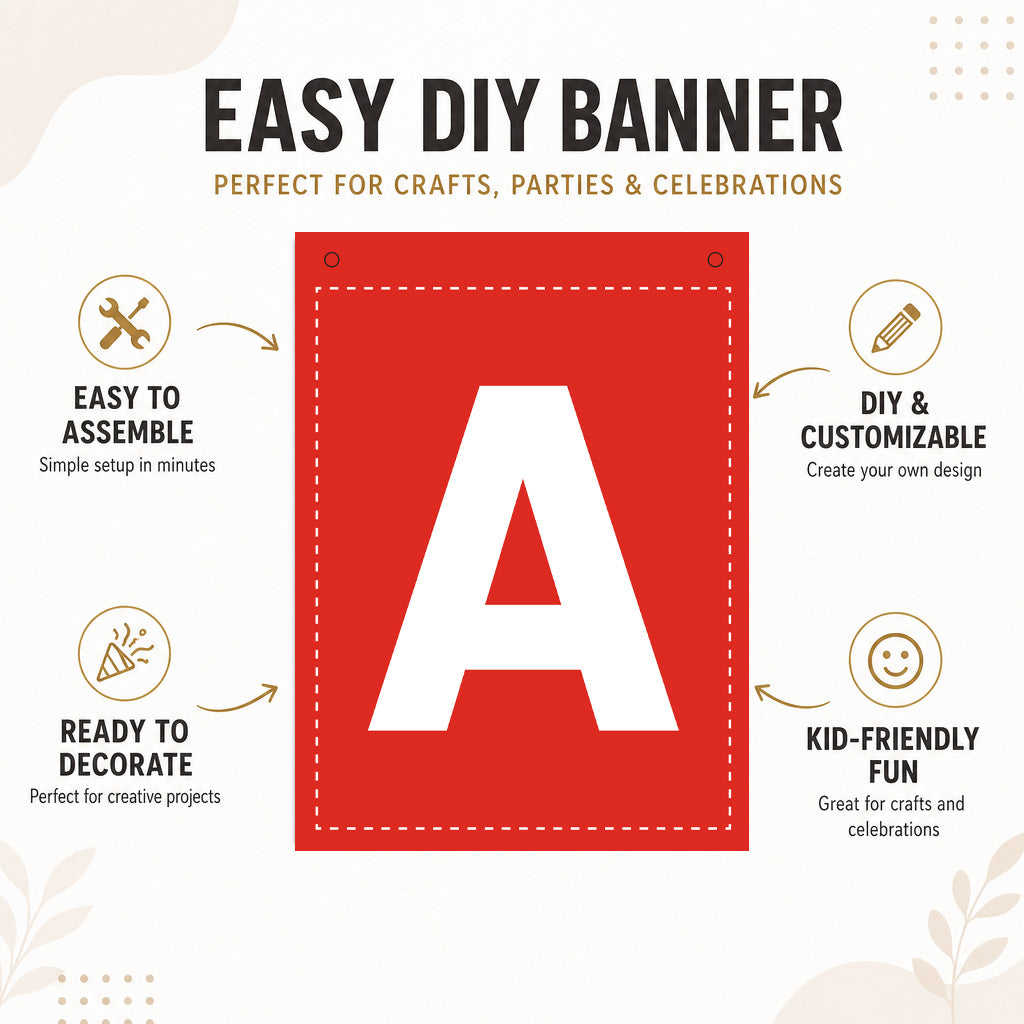 Make Your Own Banner Rainbow Alphabet A Size 7 x 5.16inch 1pc IB
