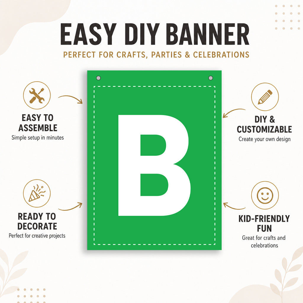 Make Your Own Banner Rainbow Alphabet B 7 x 5.16inch 1pc IB
