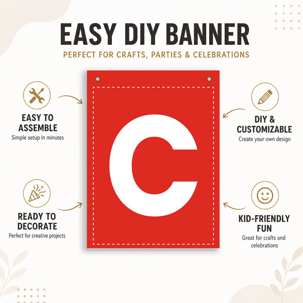 Make Your Own Banner Rainbow Alphabet C 7 x 5.16inch 1pc IB