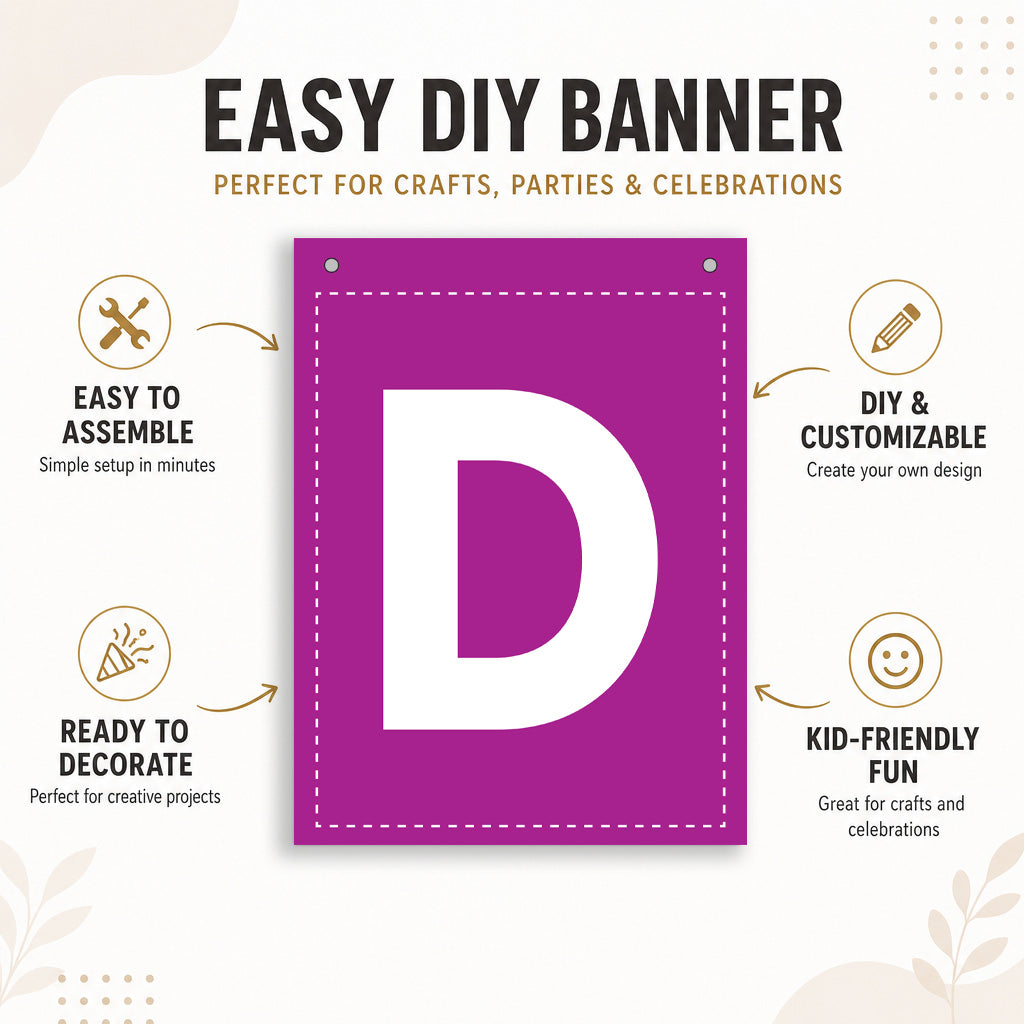 Make Your Own Banner Rainbow Alphabet D 7 x 5.16inch 1pc IB