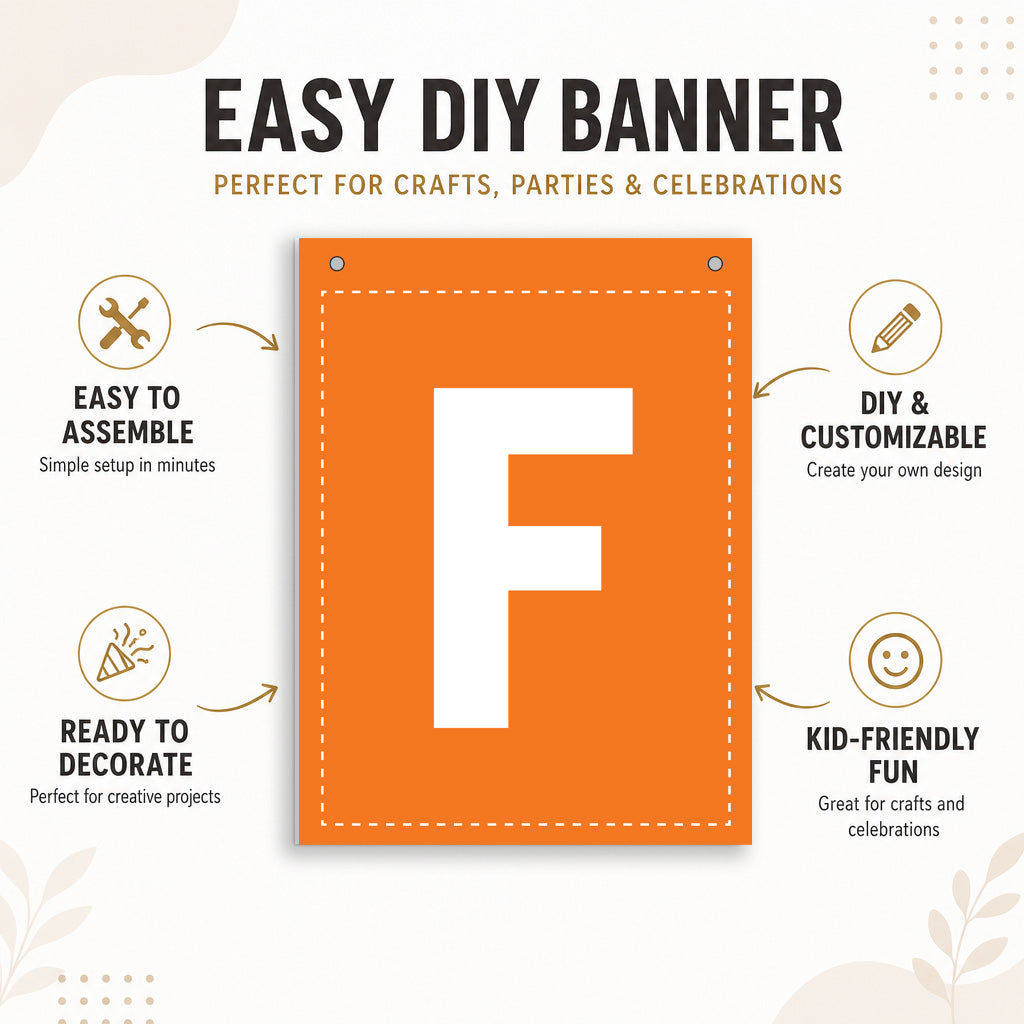 Make Your Own Banner Rainbow Alphabet F 7 x 5.16inch 1pc IB