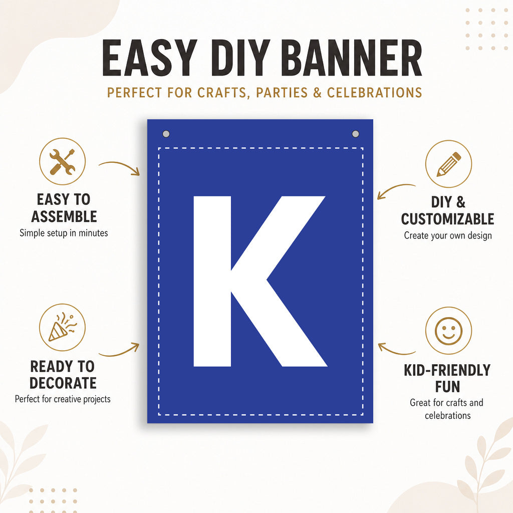 Make Your Own Banner Rainbow Alphabet K 7 x 5.16inch 1pc IB