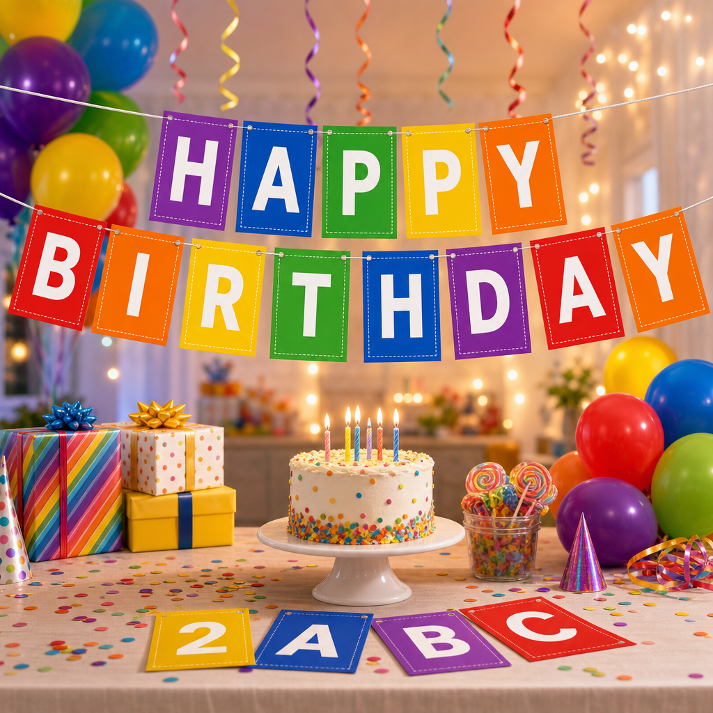 Make Your Own Banner Rainbow Alphabet K 7 x 5.16inch 1pc IB