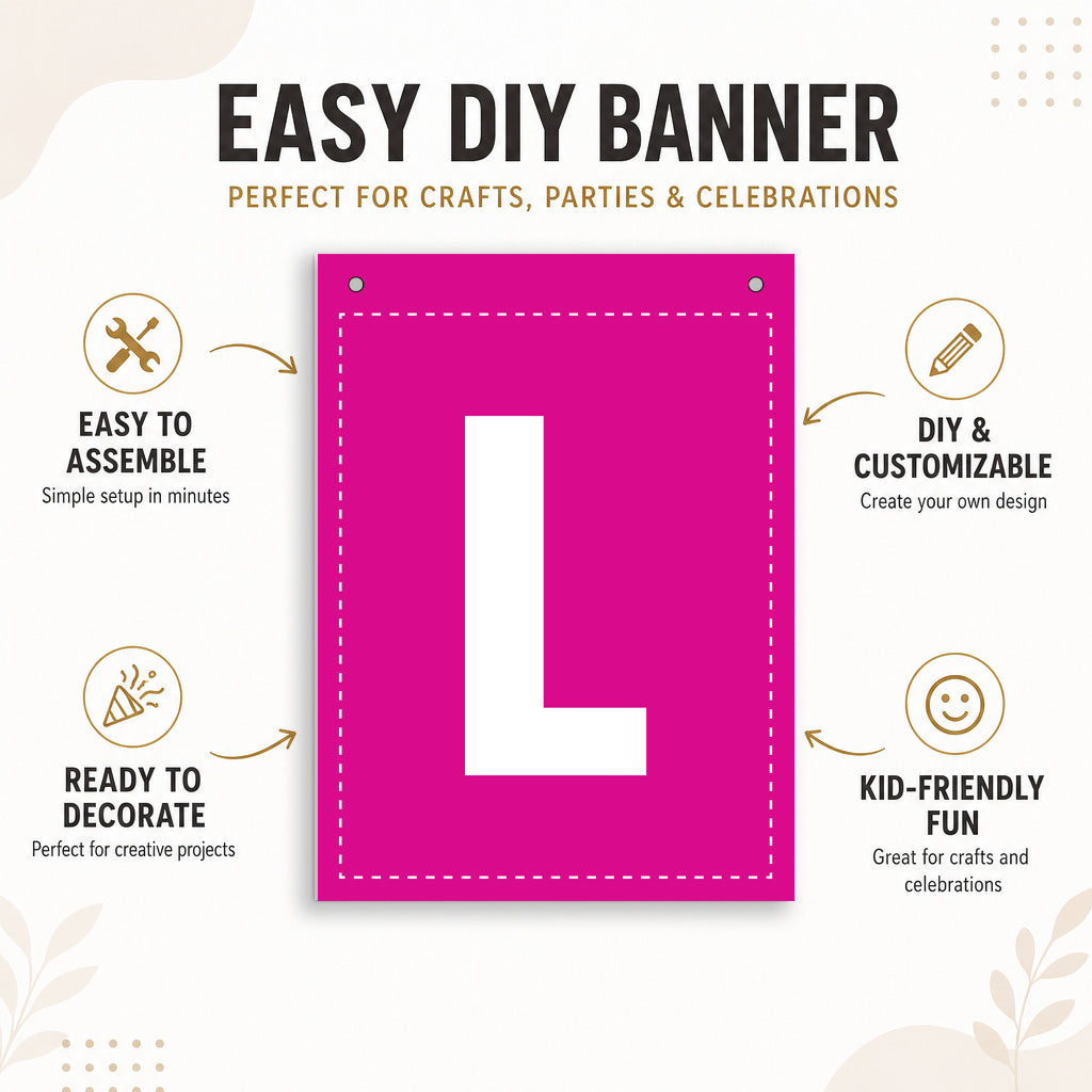 Make Your Own Banner Rainbow Alphabet L 7 x 5.16inch 1pc IB