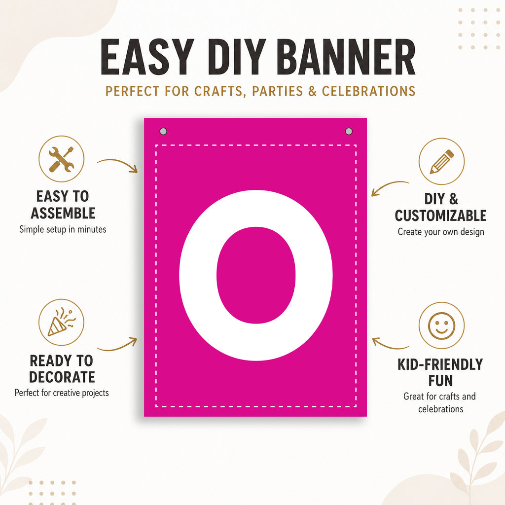 Make Your Own Banner Rainbow Alphabet O size 7 x 5.16inch 1pc IB