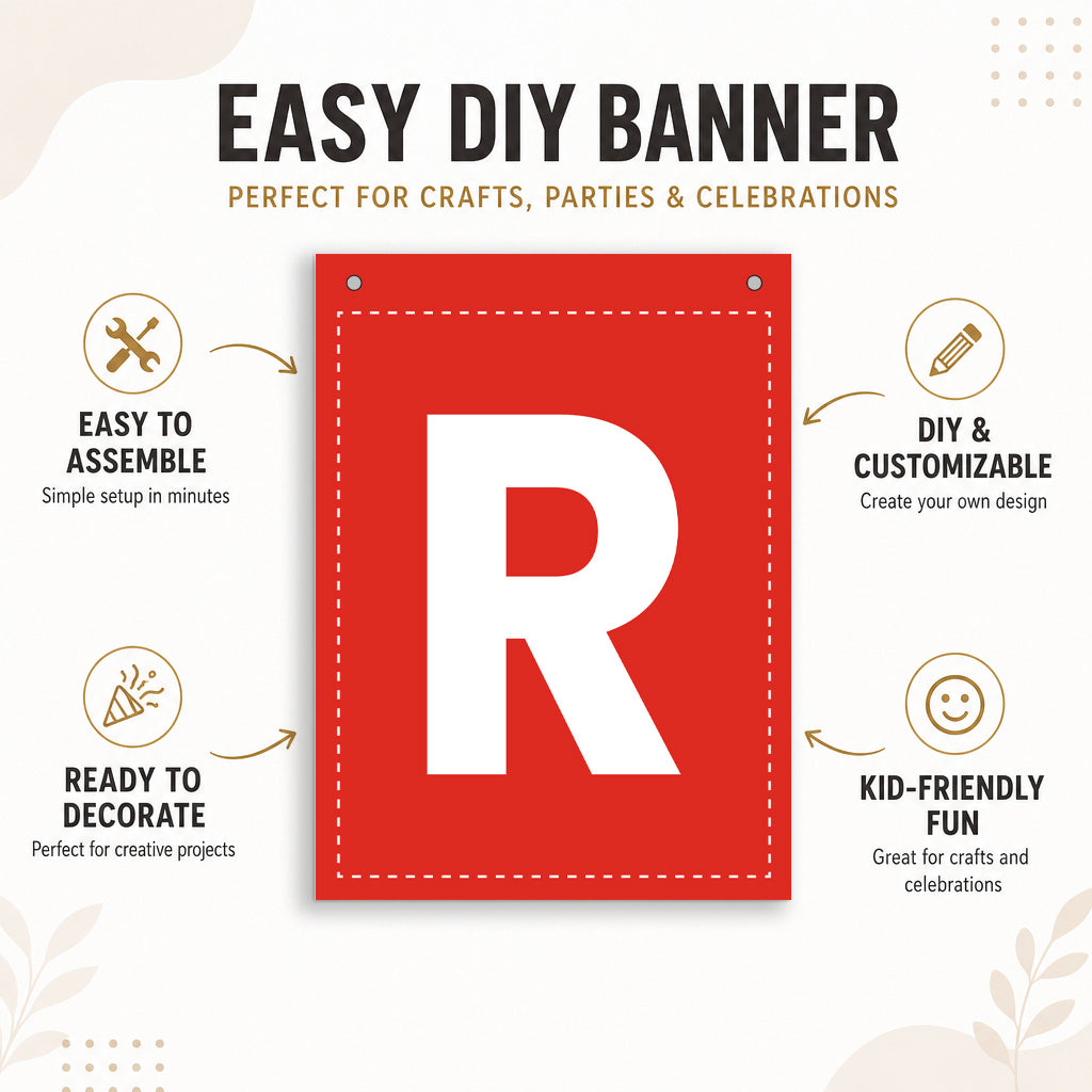Make Your Own Banner Rainbow Alphabet R 7 x 5.16inch 1pc IB