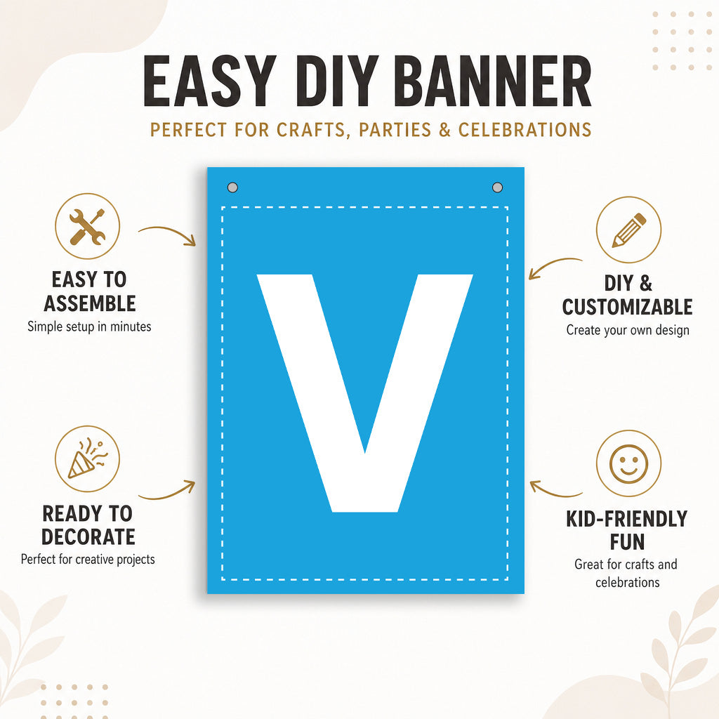 Make Your Own Banner Rainbow Alphabet V 7 x 5.16inch 1pc IB