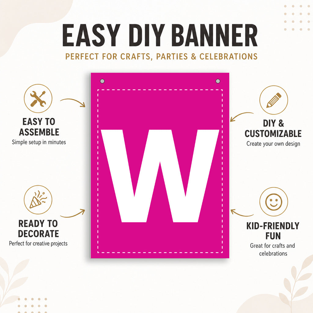 Make Your Own Banner Rainbow Alphabet W 7 x 5.16inch 1pc IB