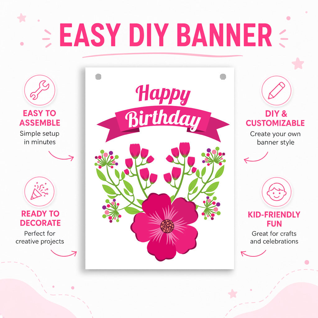 Make Your Own Banner Happy Birthday Blossom 7 x 5.16inch1pc IB