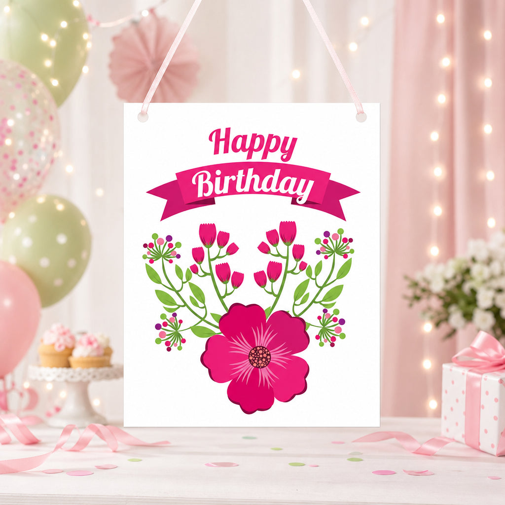 Make Your Own Banner Happy Birthday Blossom 7 x 5.16inch1pc IB