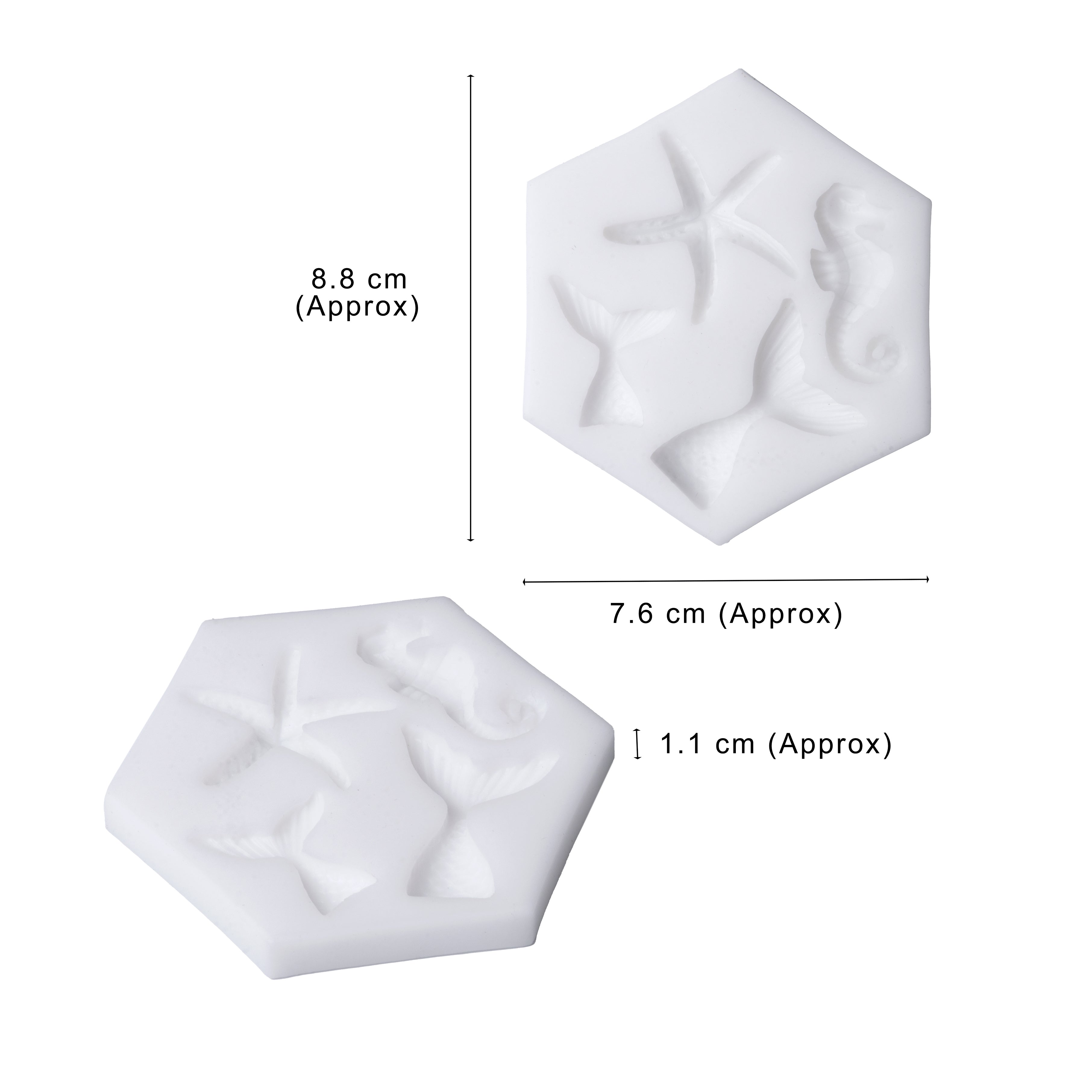 Silicone Mould Sea Life 8.8 X 7.6 D-1.1cm 1pc