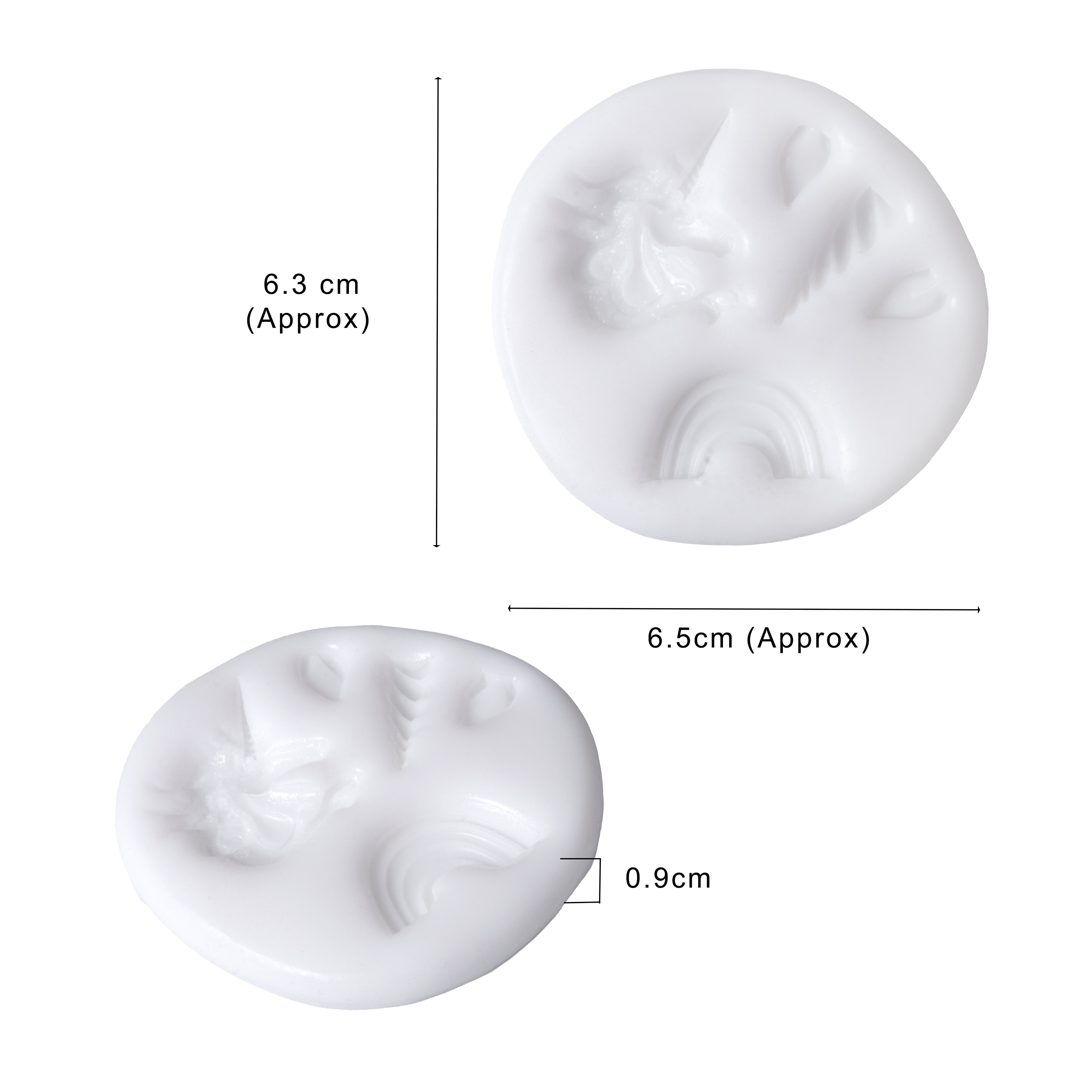 Silicone Mould Rainbow Unicorn 6.5 X 6.3cm D-0.9 1pc