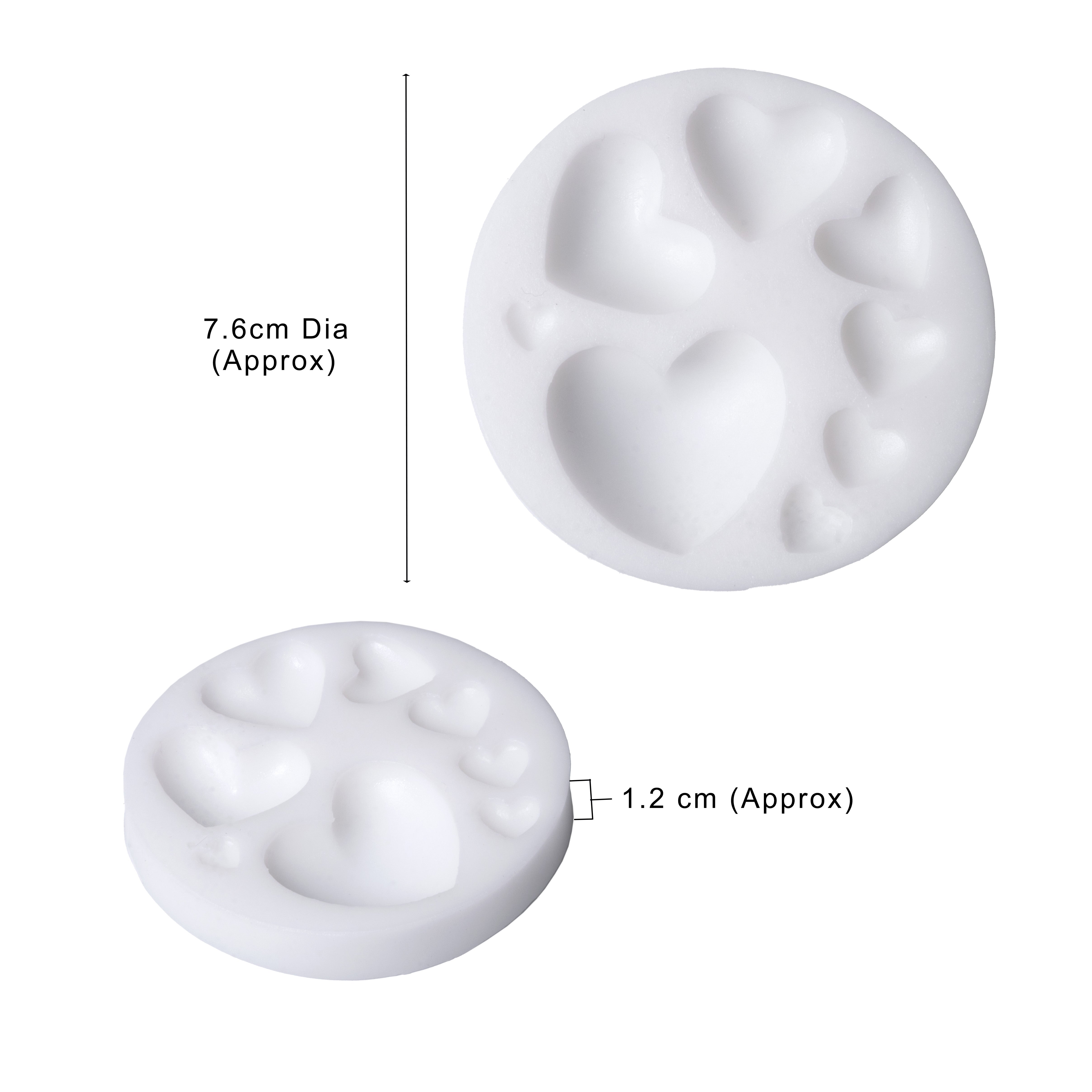 Silicone Mould Hearts 7.9 X 7.6 D-1.2 cm 1pc