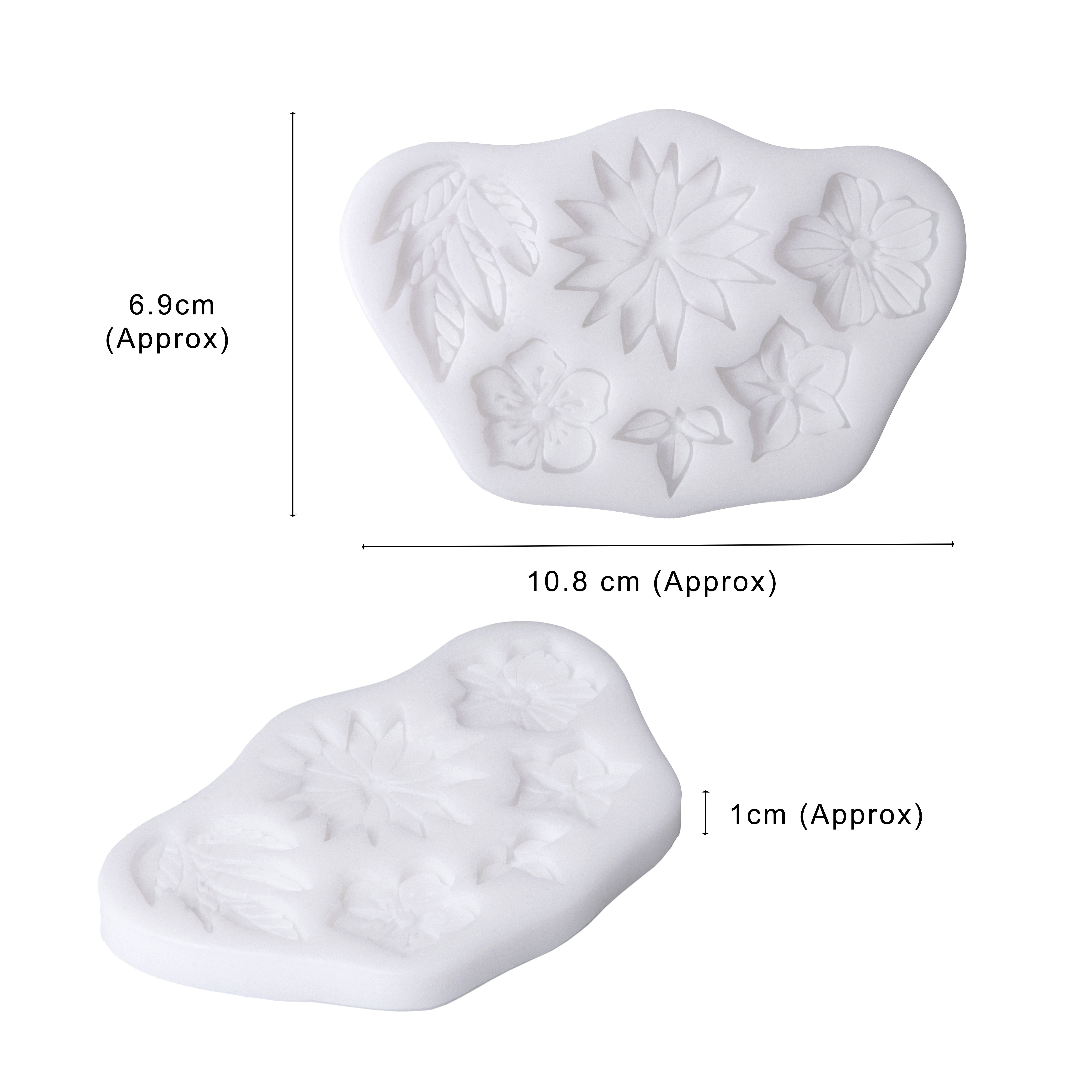 Silicone Mould Flowers & Leaves 10.8 X 6.9 D-1cm 1pc