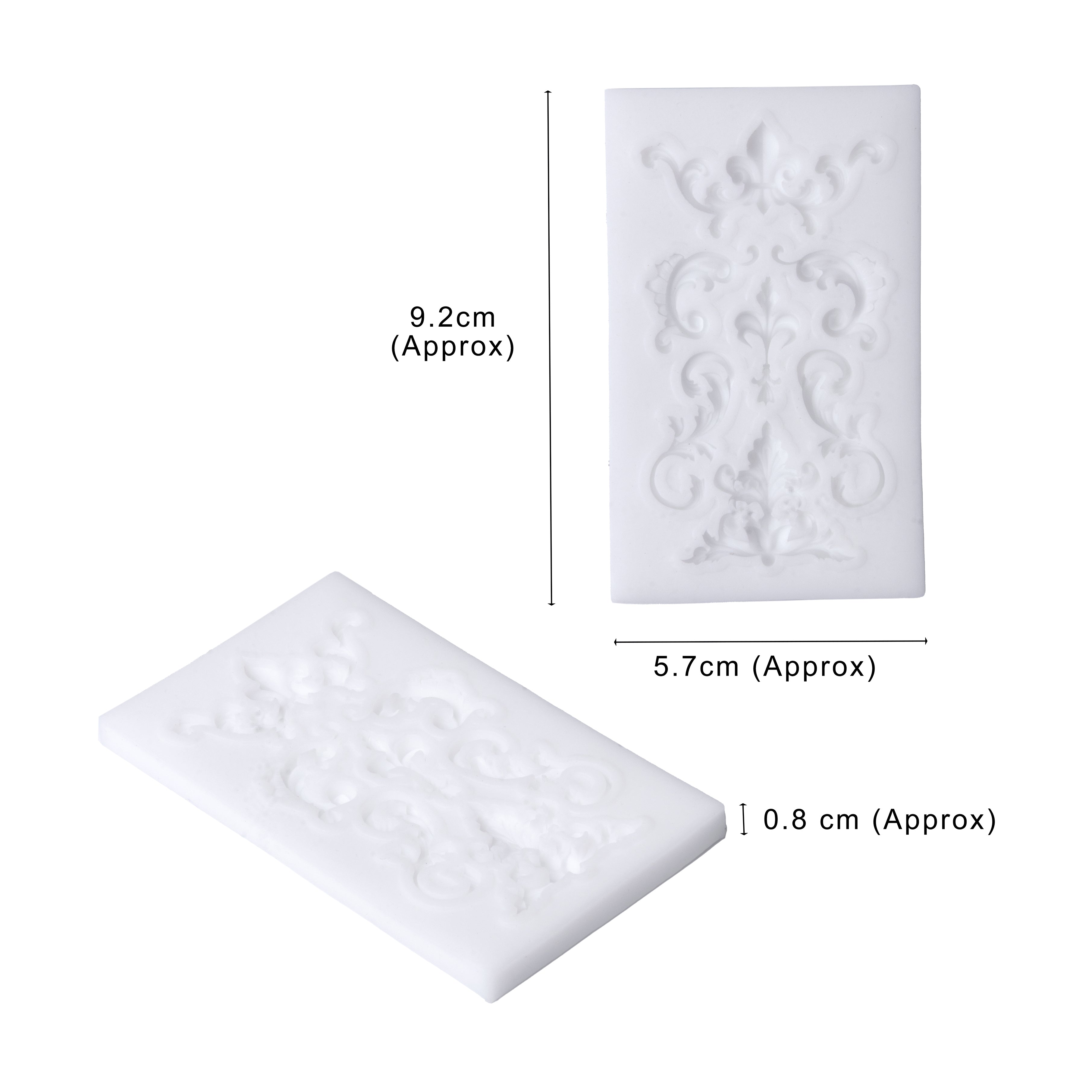 Silicone Mould Flourish Swirls 9.2 X 5.7 D-0.8cm 1pc