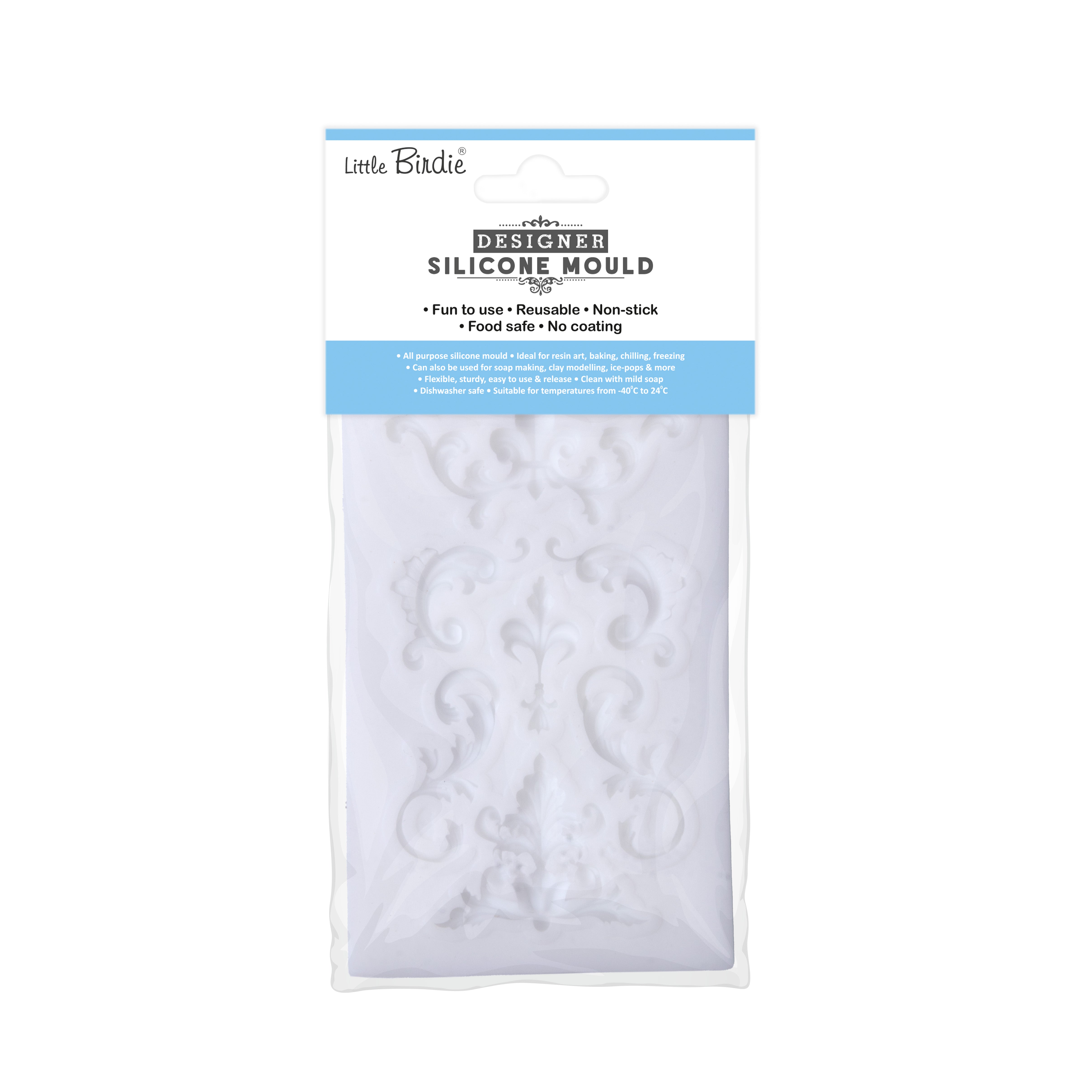 Silicone Mould Flourish Swirls 9.2 X 5.7 D-0.8cm 1pc