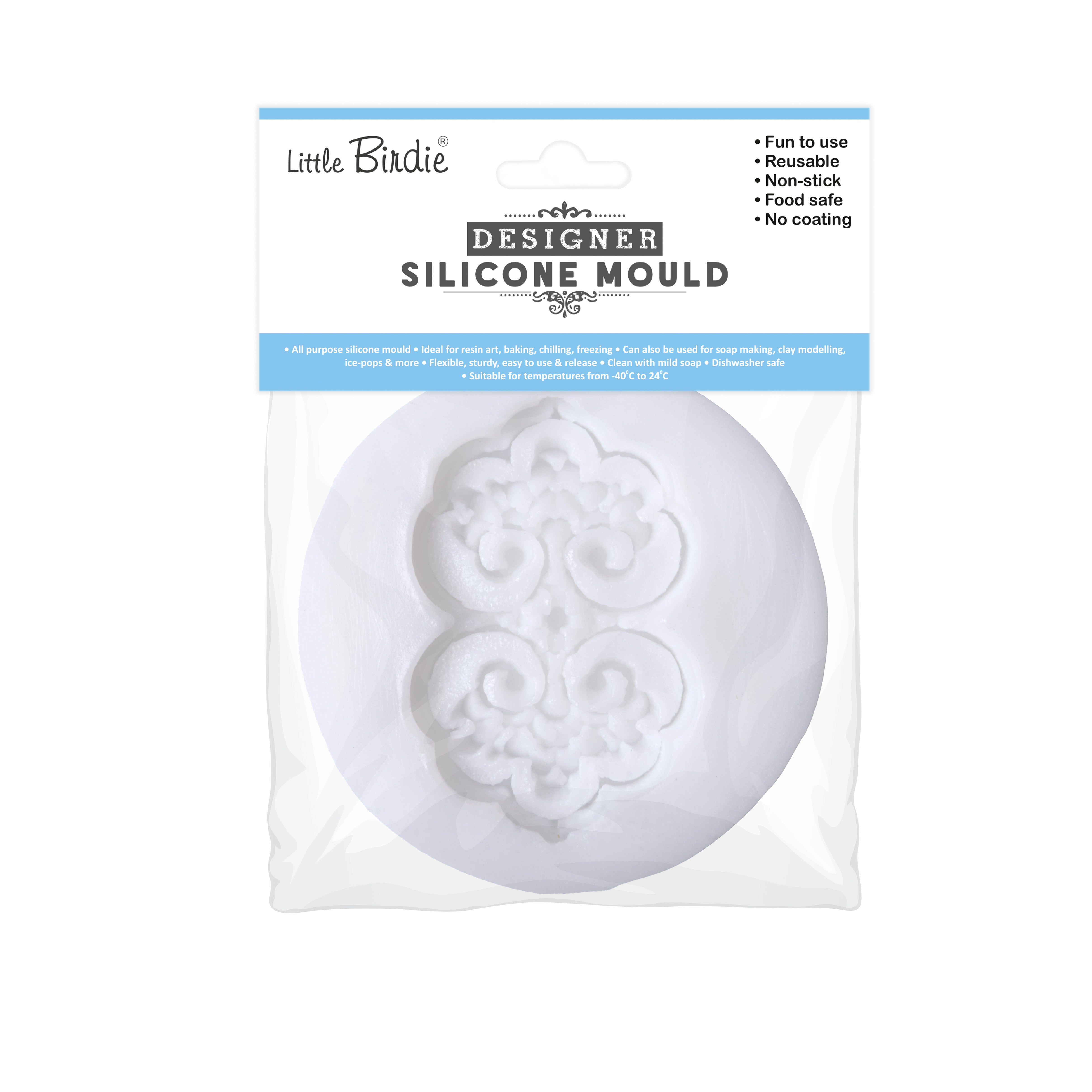 Silicone Mould Damask Delight 6.3 X 6.3 D-1cm 1pc