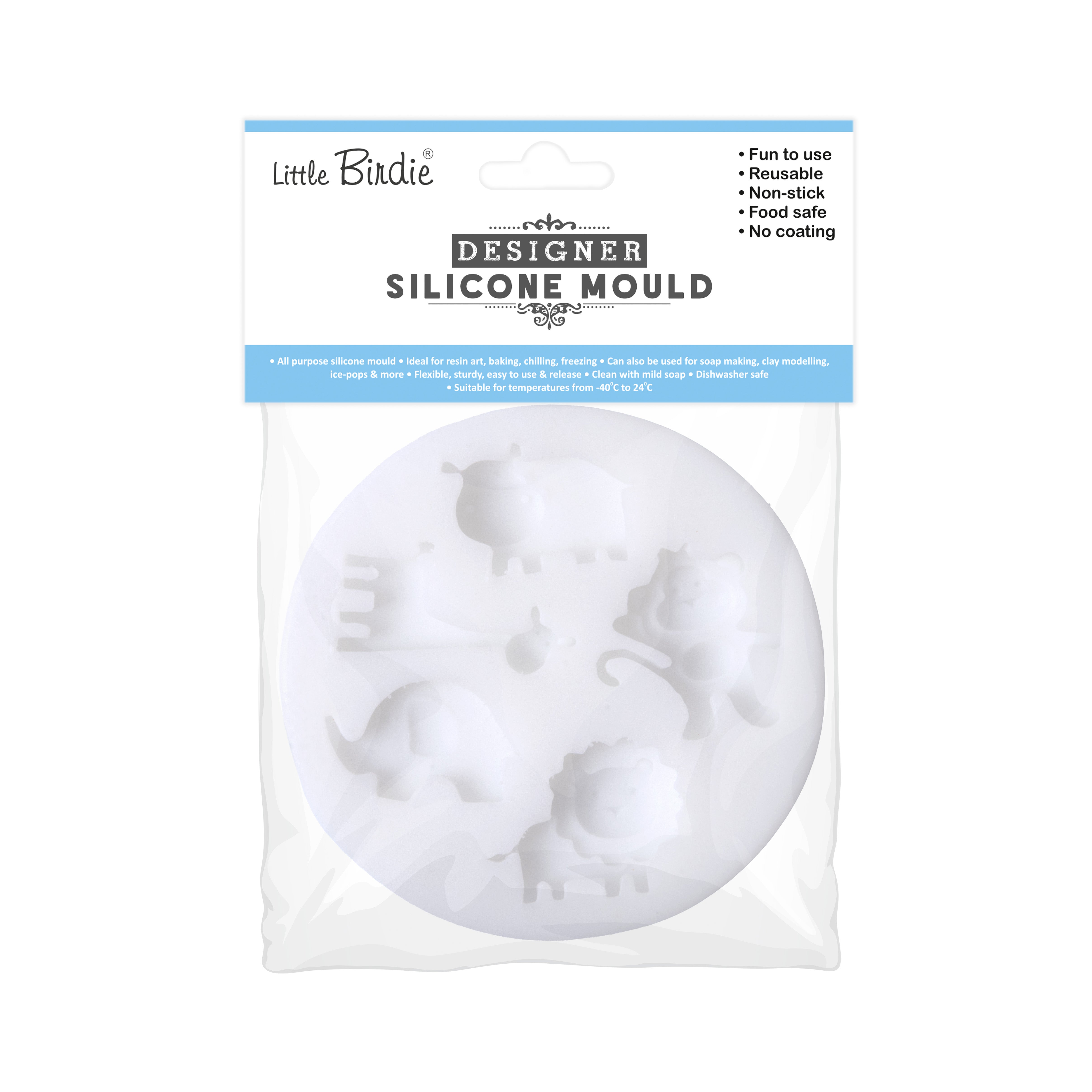 Silicone Mould Wild Animals 7.1 Dia D-1.1cm 1pc