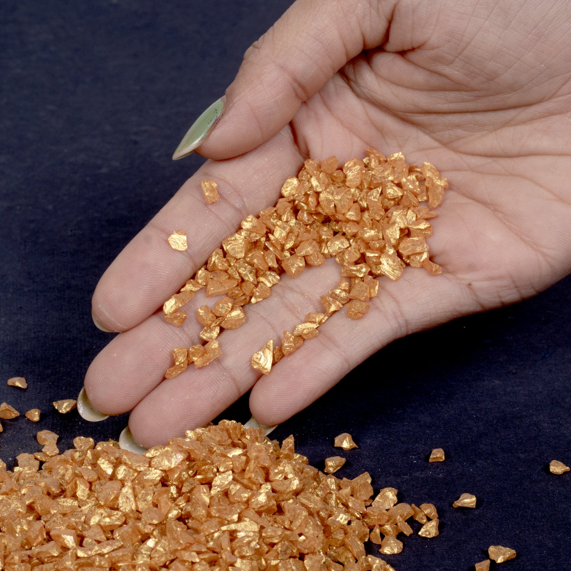 Crushed Glass Golden Yellow 6-9mm 75gm Bottle