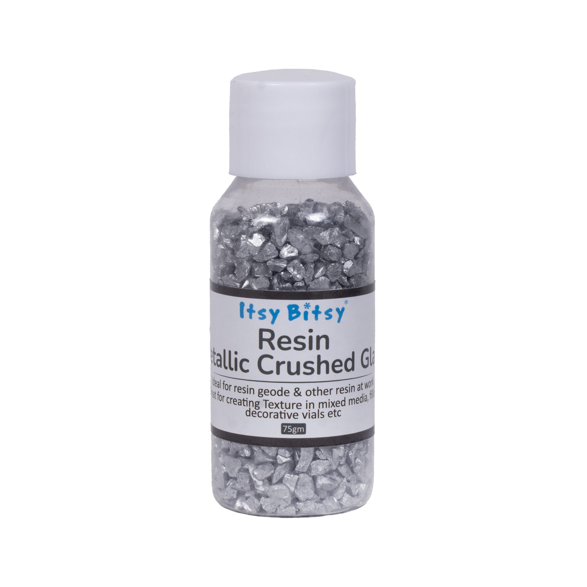 Crushed Glass Metallic Grey 6-9mm 75gm Bottle