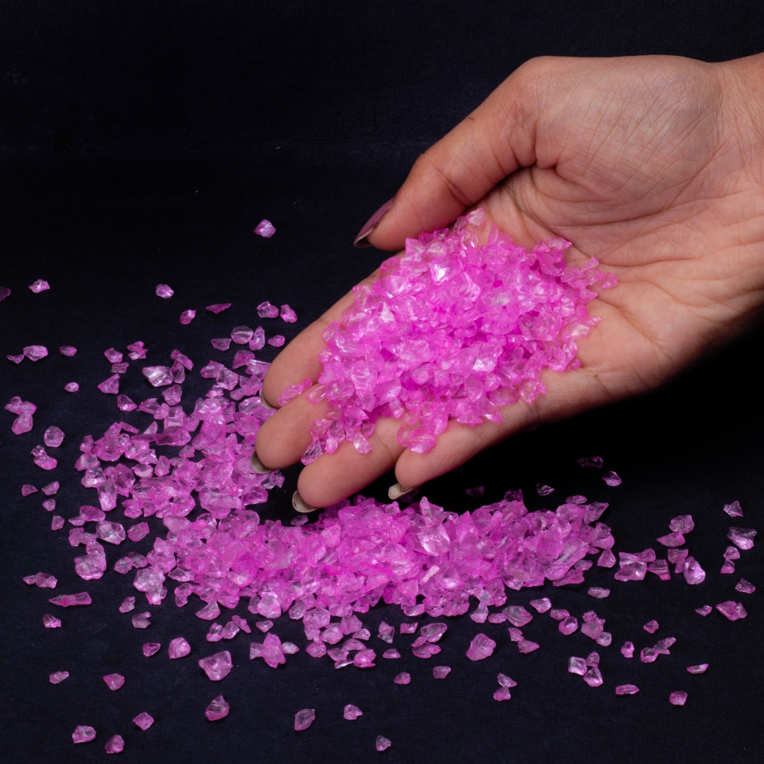 Crushed Glass Pink 4-6mm 80gm Bottle