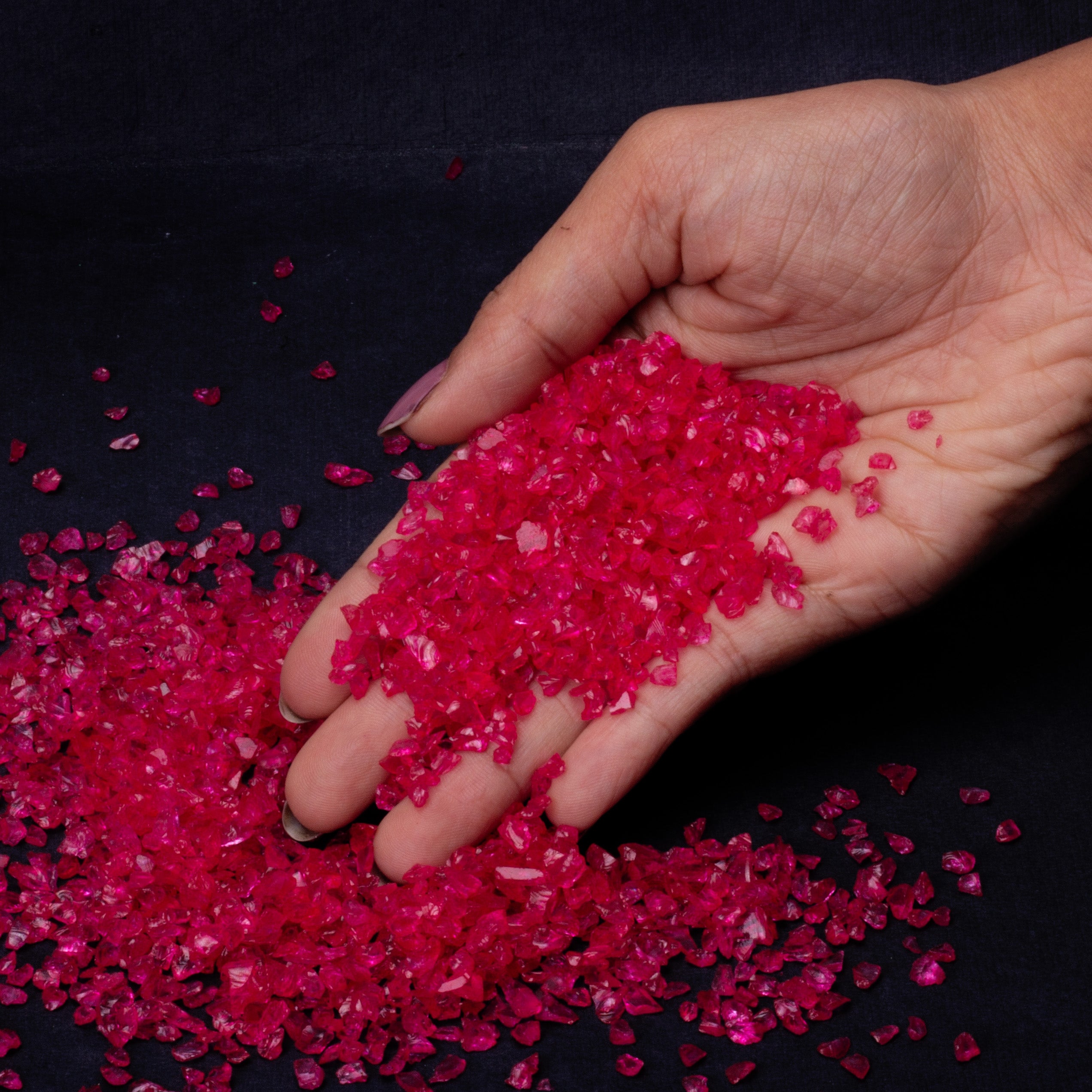 Crushed Glass Red 2-3mm 80gm Bottle