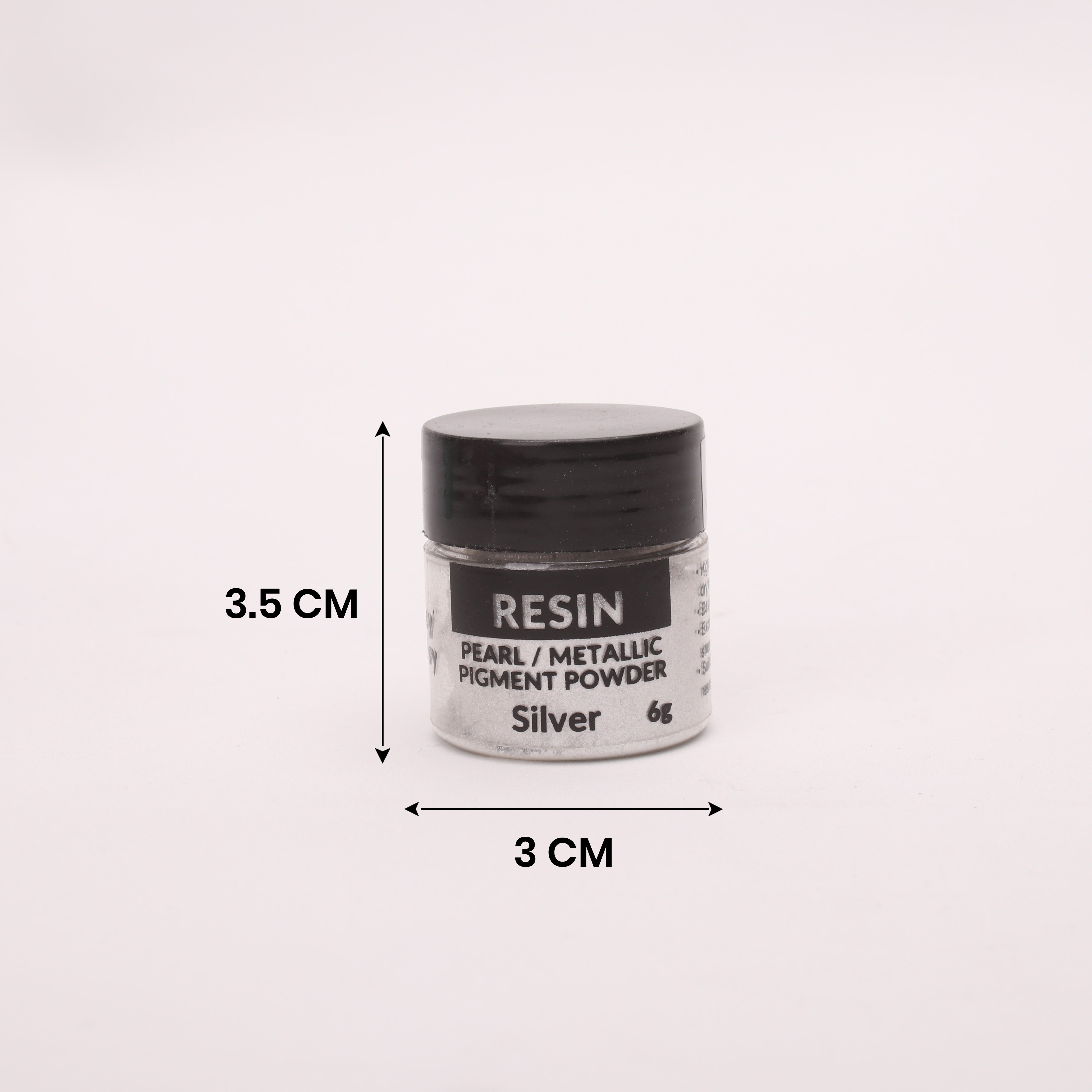 Resin Metallic Pigment Powder Silver 6gm Bottle