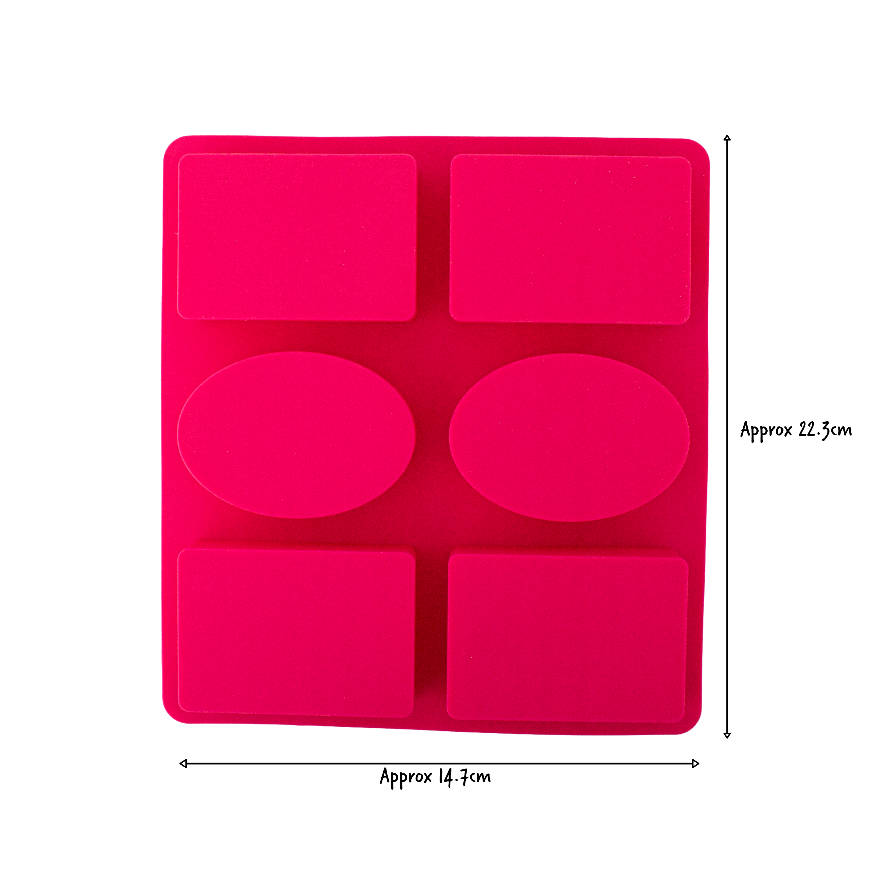 Silicone Mould Rectangle and Oval 21.9 x 20 x 2.5cm 1pc