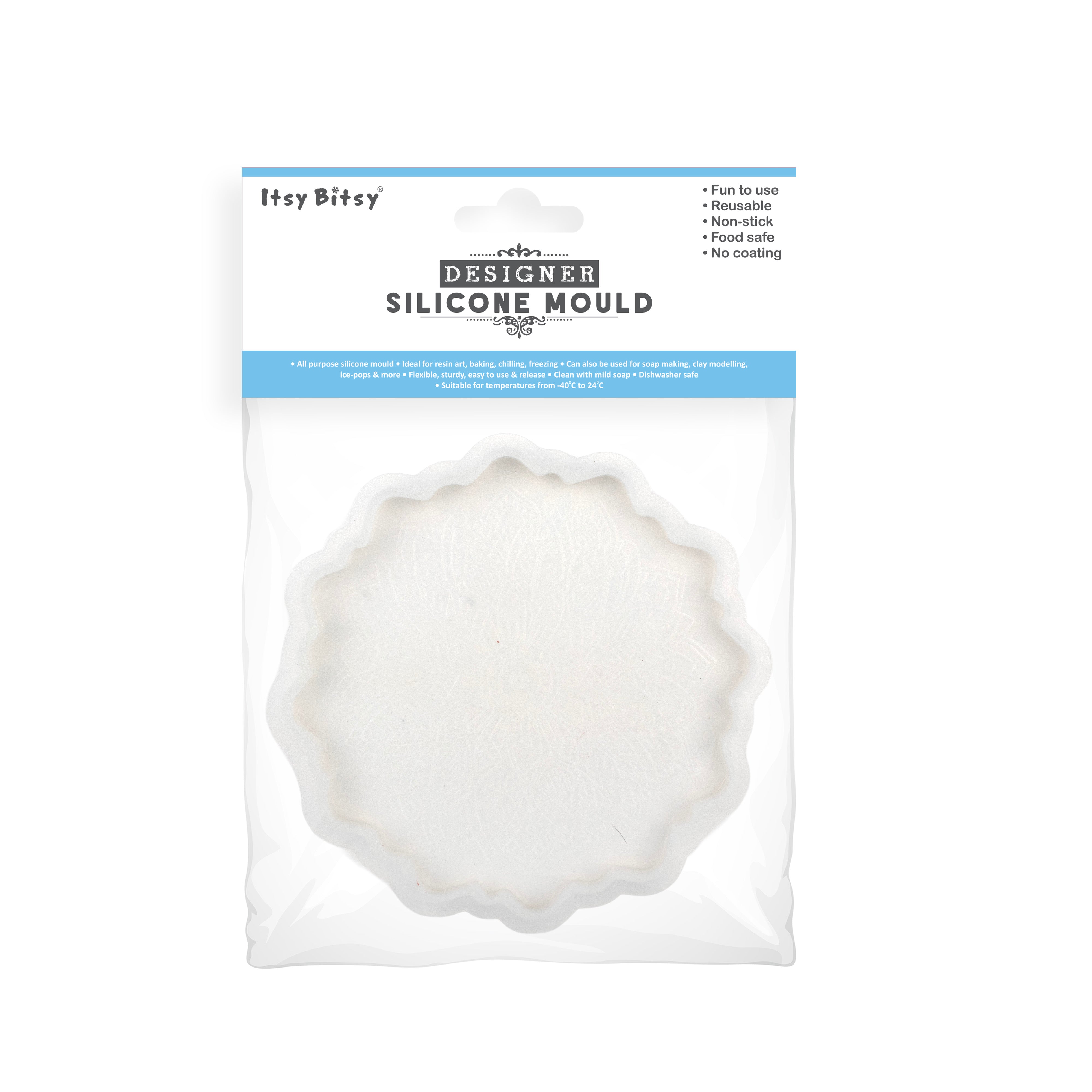 Silicone Mould Mandala Coaster Dia 4.5Inch X D8mm 1pc