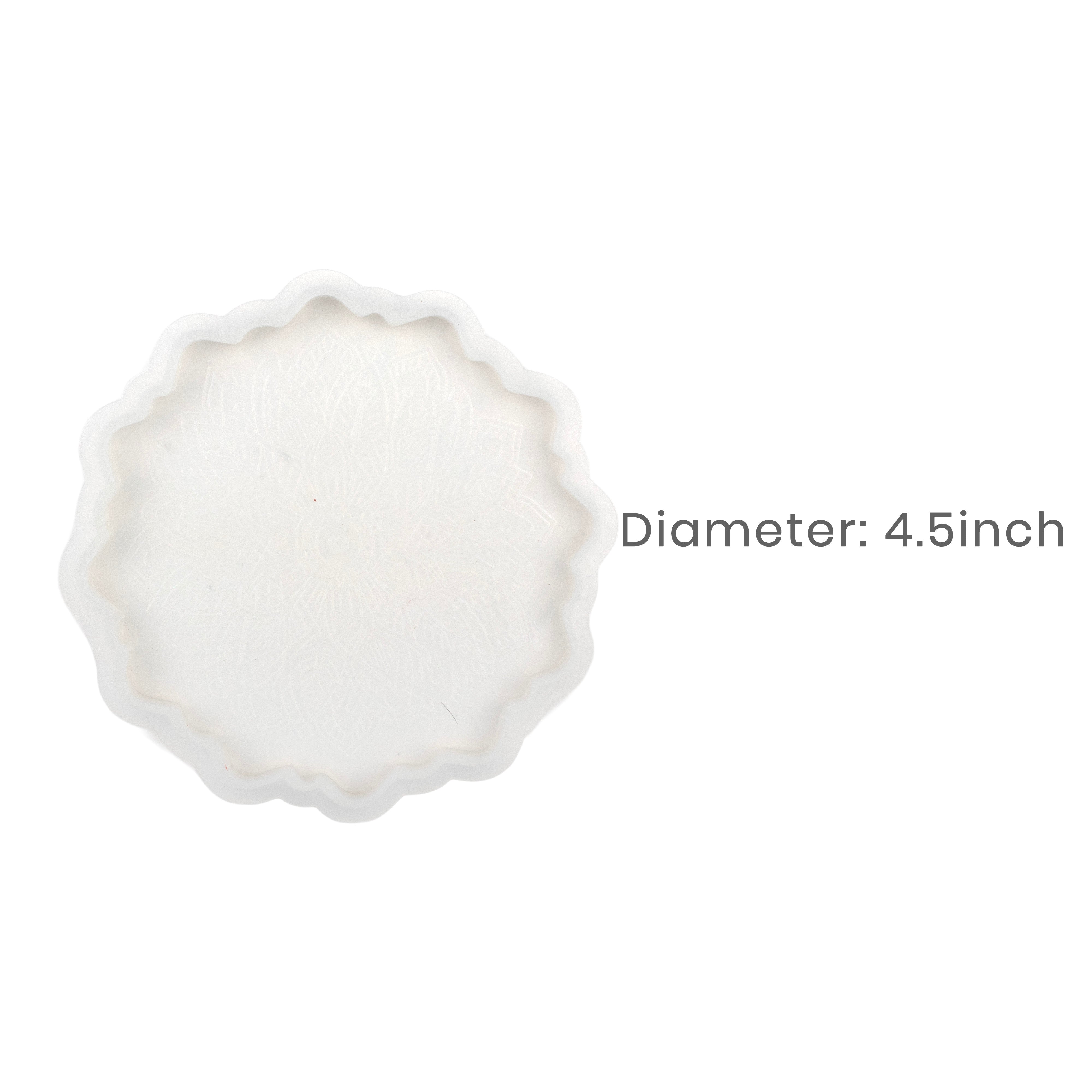 Silicone Mould Mandala Coaster Dia 4.5Inch X D8mm 1pc