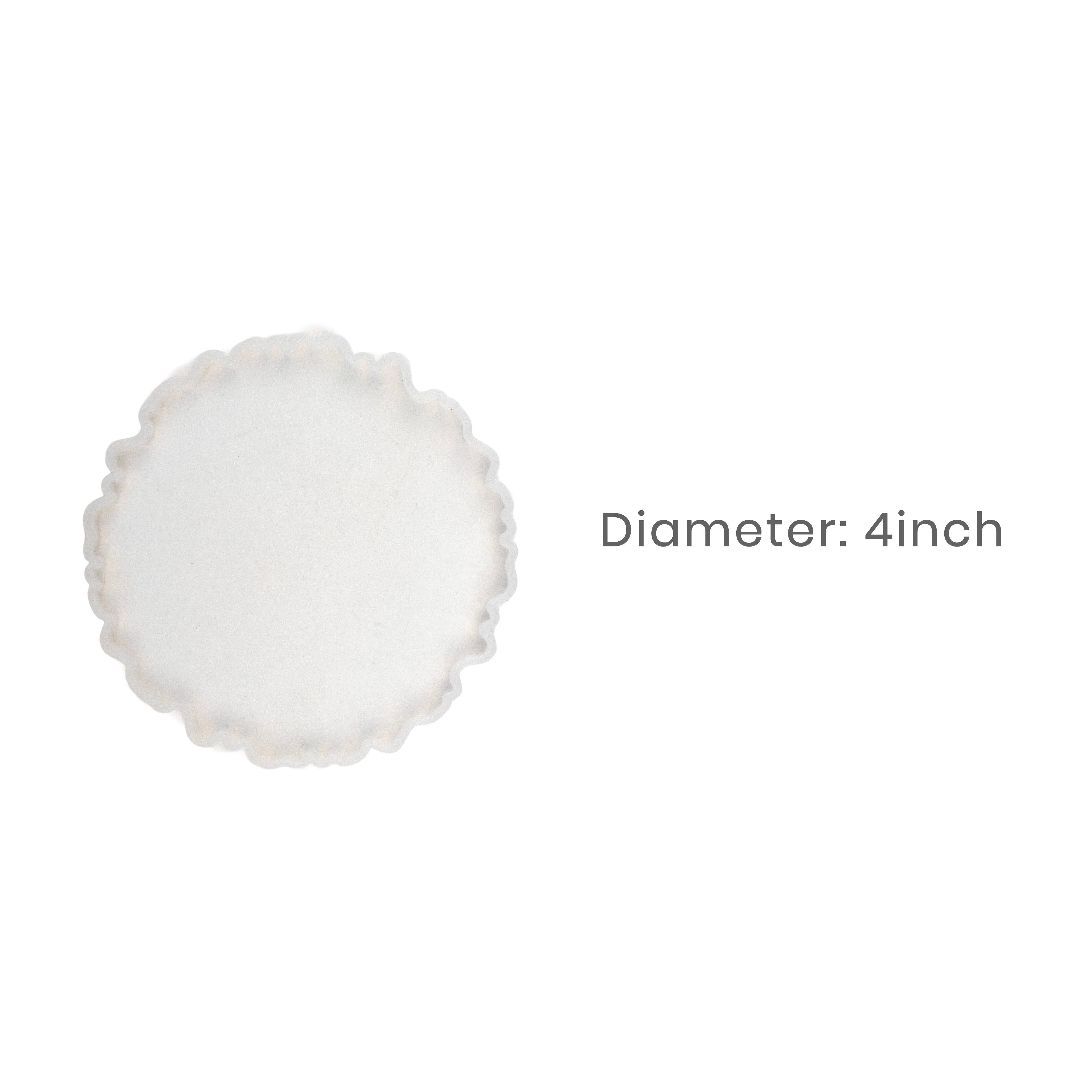 Silicone Mould Agate Coaster wavy edge 4Inch X D7mm 1pc