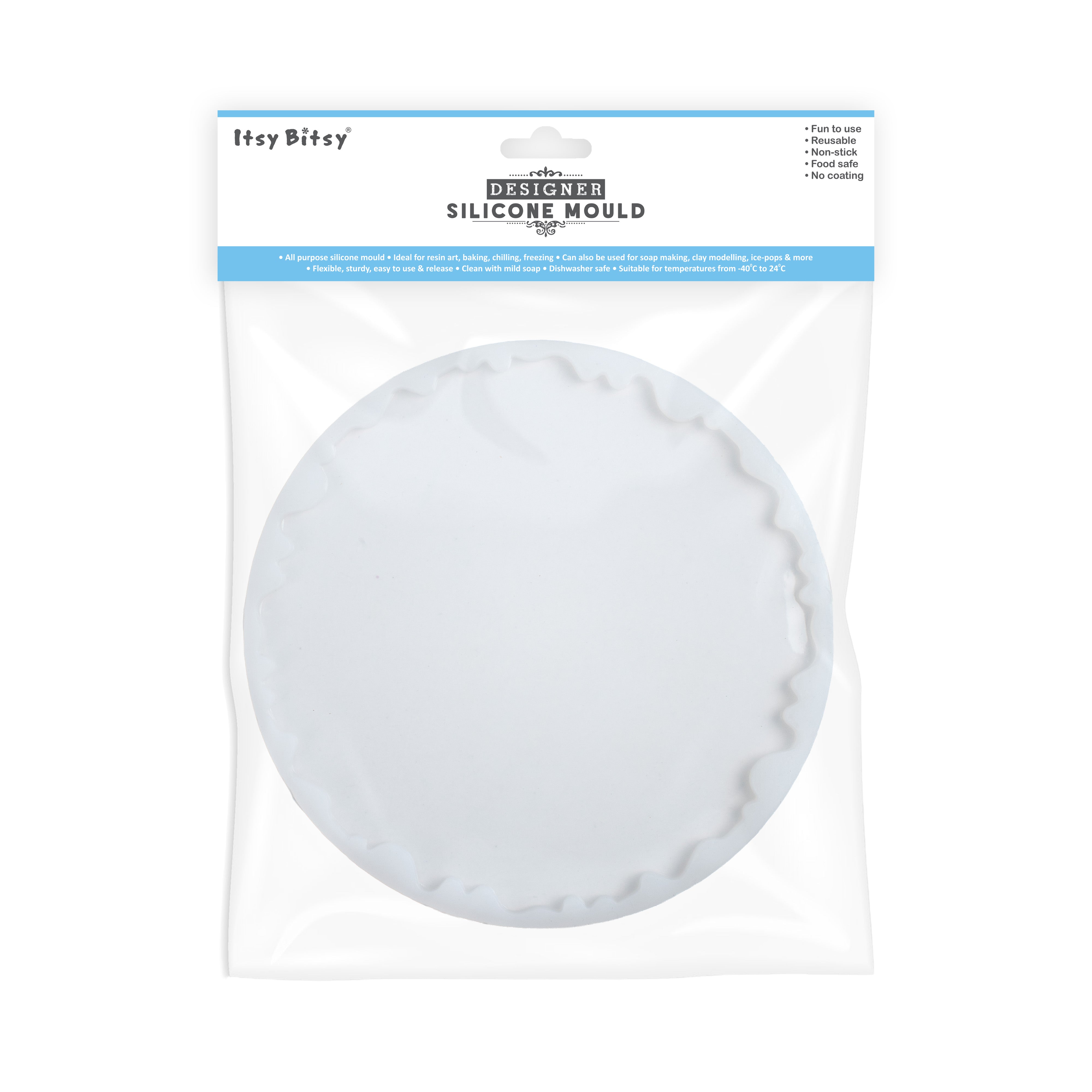 Silicone Mould Agate Coaster wavy edge 8Inch X D8mm 1pc