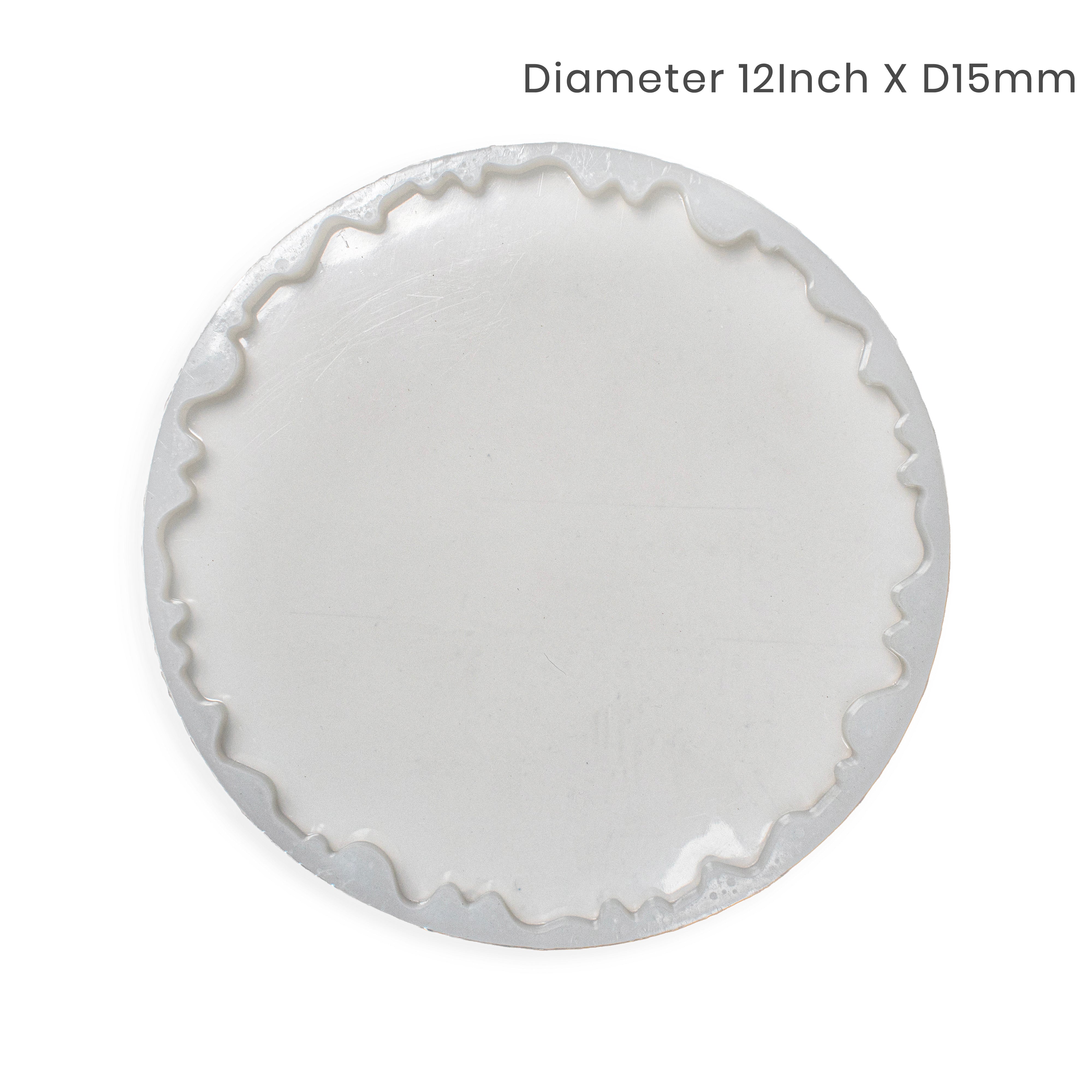 Silicone Mould Agate Coaster wavy edge 12Inch X D15mm 1pc