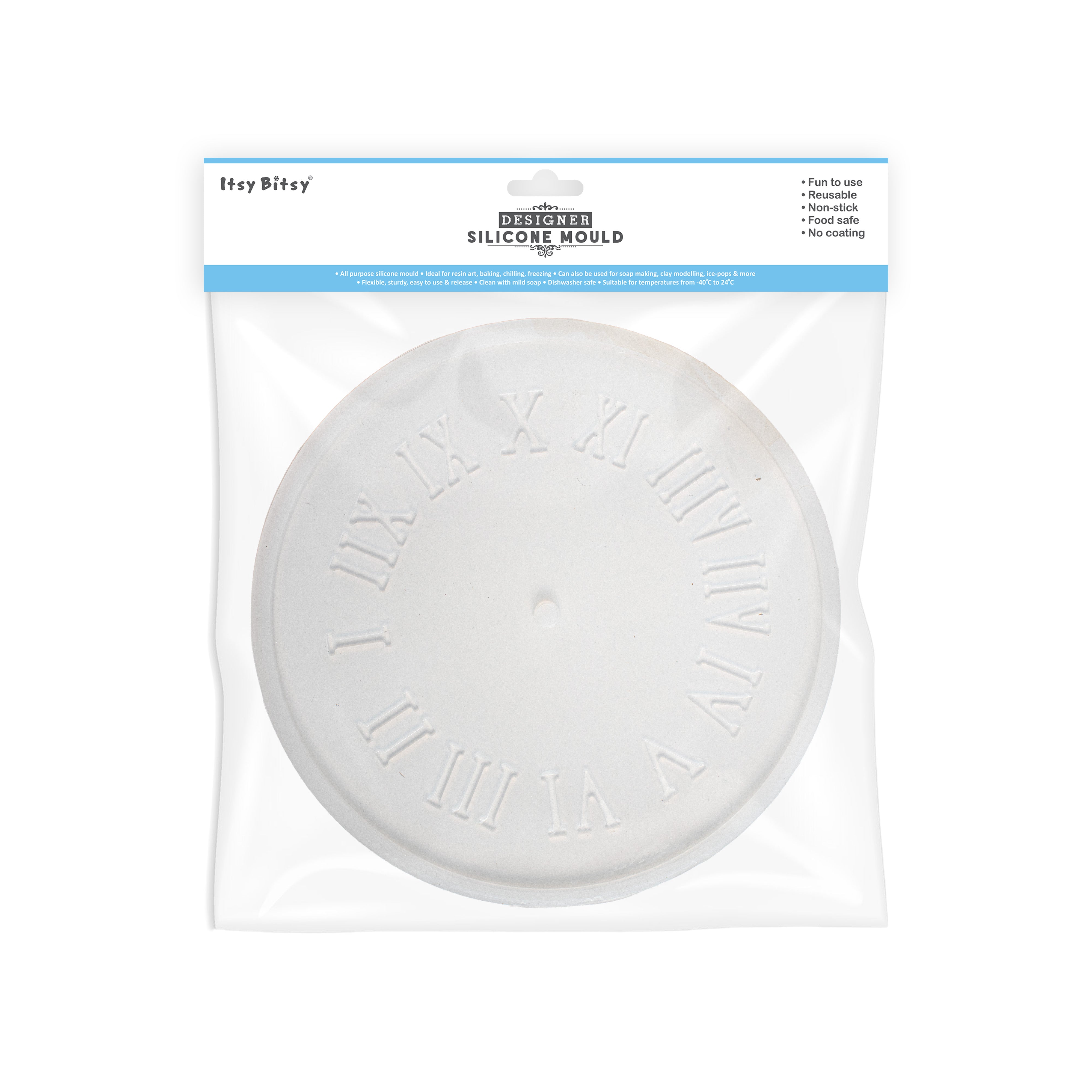 Silicone Mould Clock Dia 8Inch X D8mm 1pc