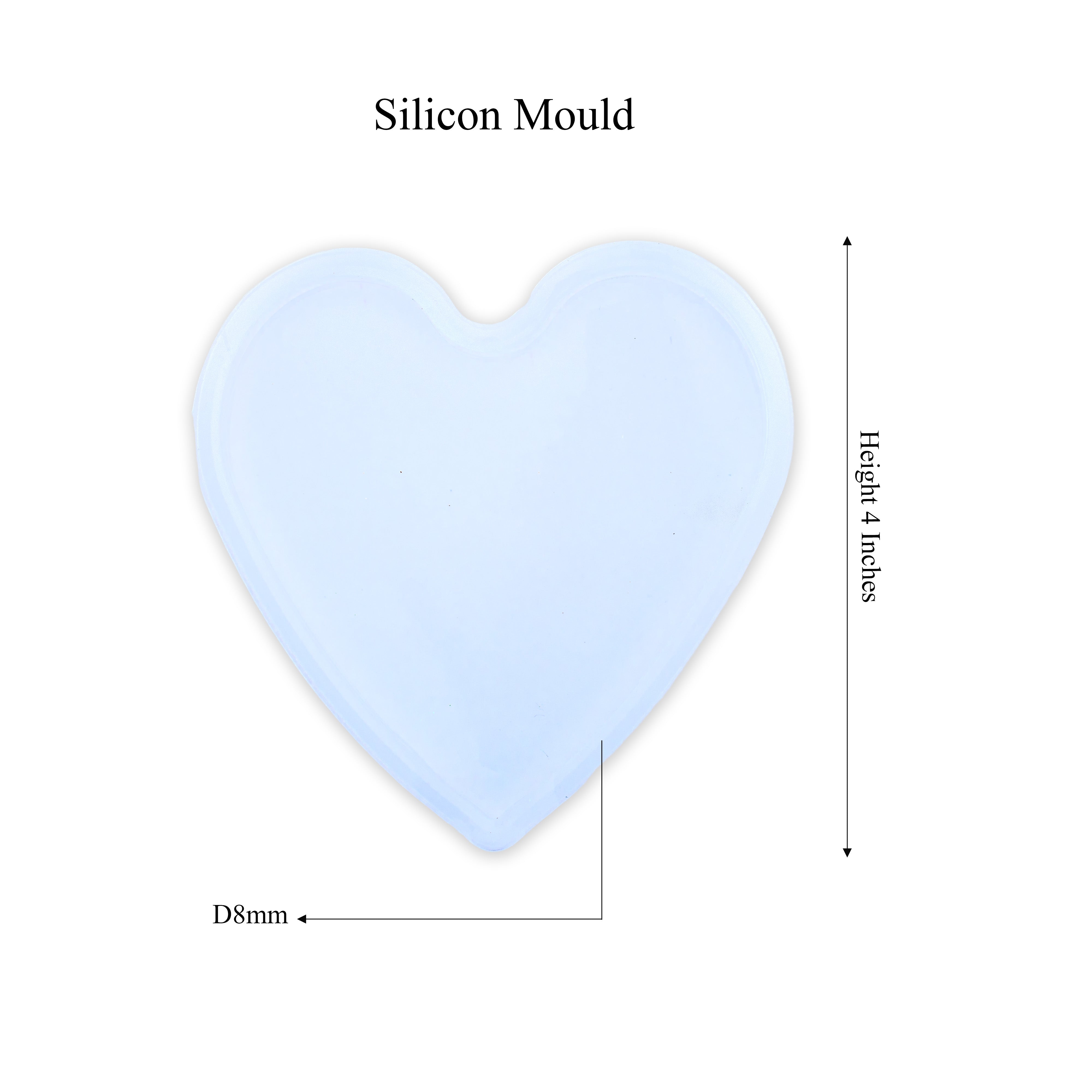 Silicone Mould Heart 4Inch X D8mm 1pc