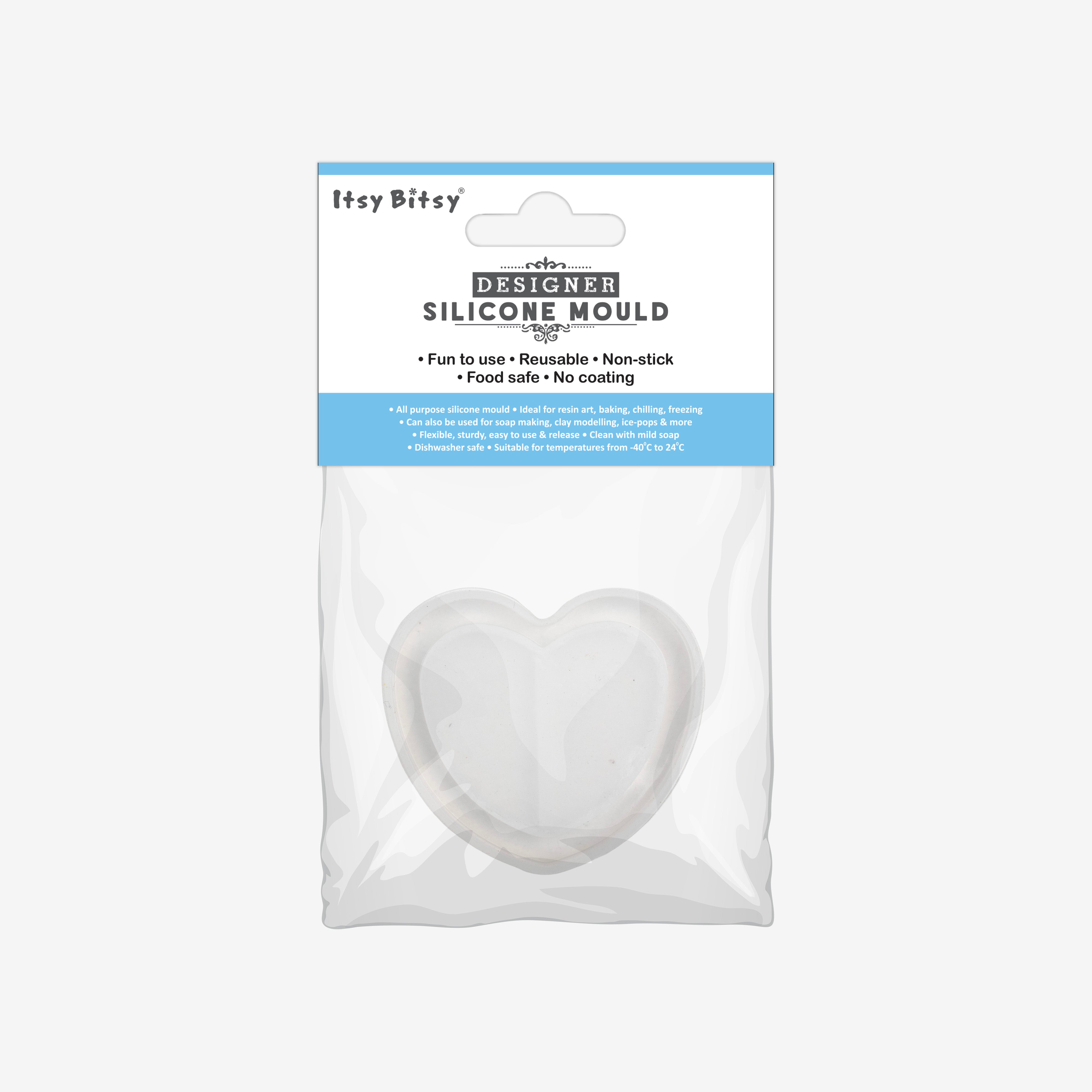 Silicone Mould Heart Pendant 4 X 4cm X D4mm 1pc