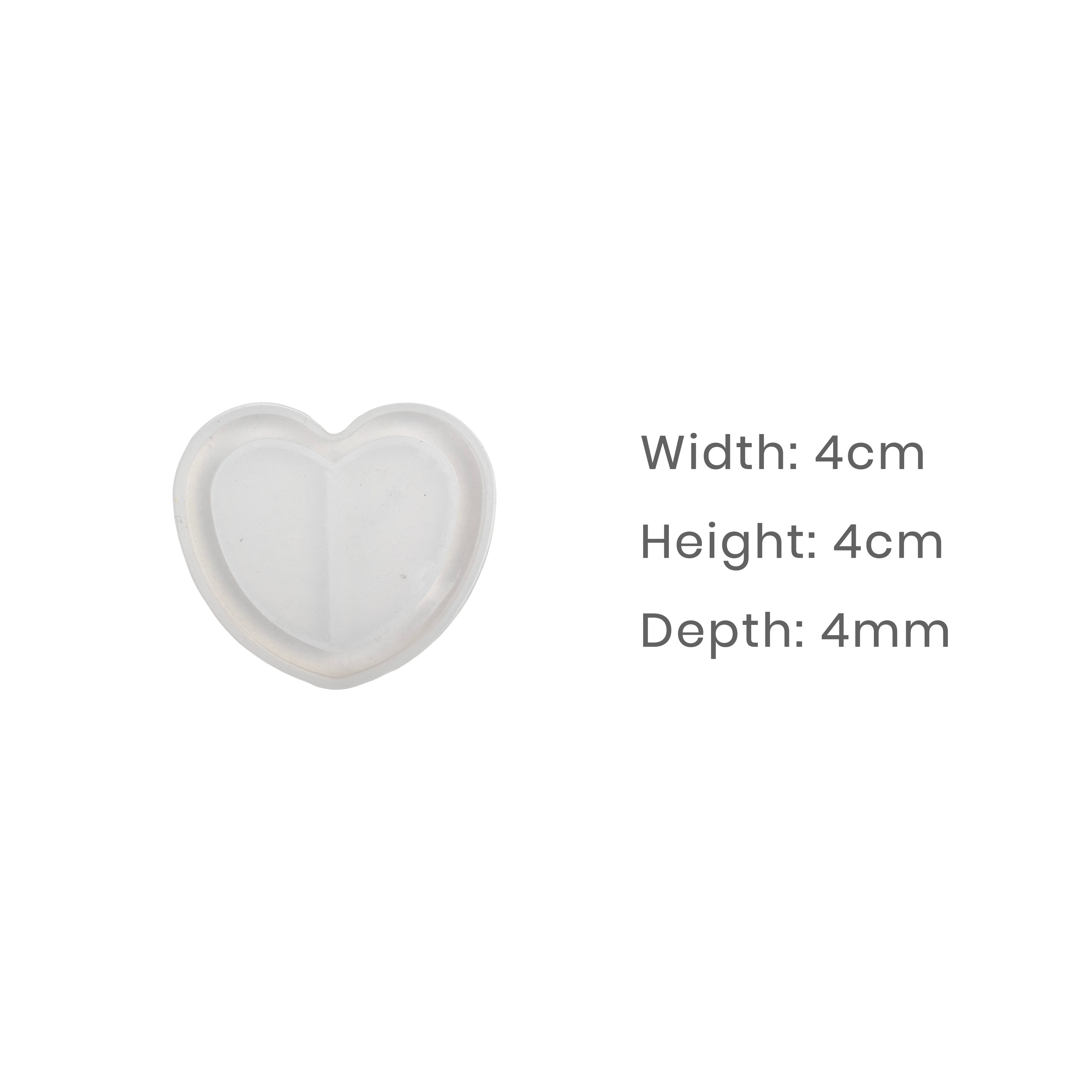 Silicone Mould Heart Pendant 4 X 4cm X D4mm 1pc