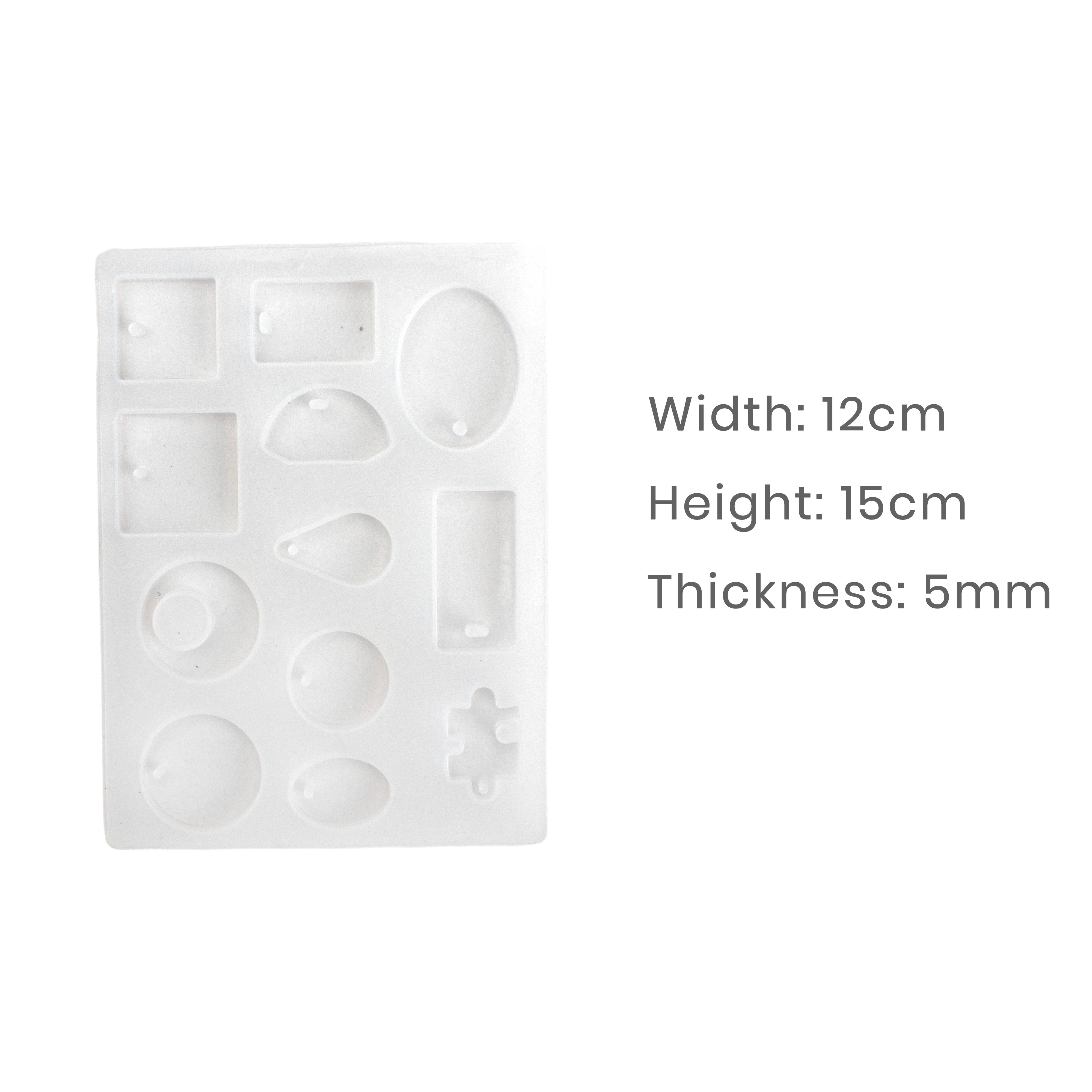 Silicone Mould Earrings and pendants 12 Cavity 15 X 12cm X D5mm 1pc