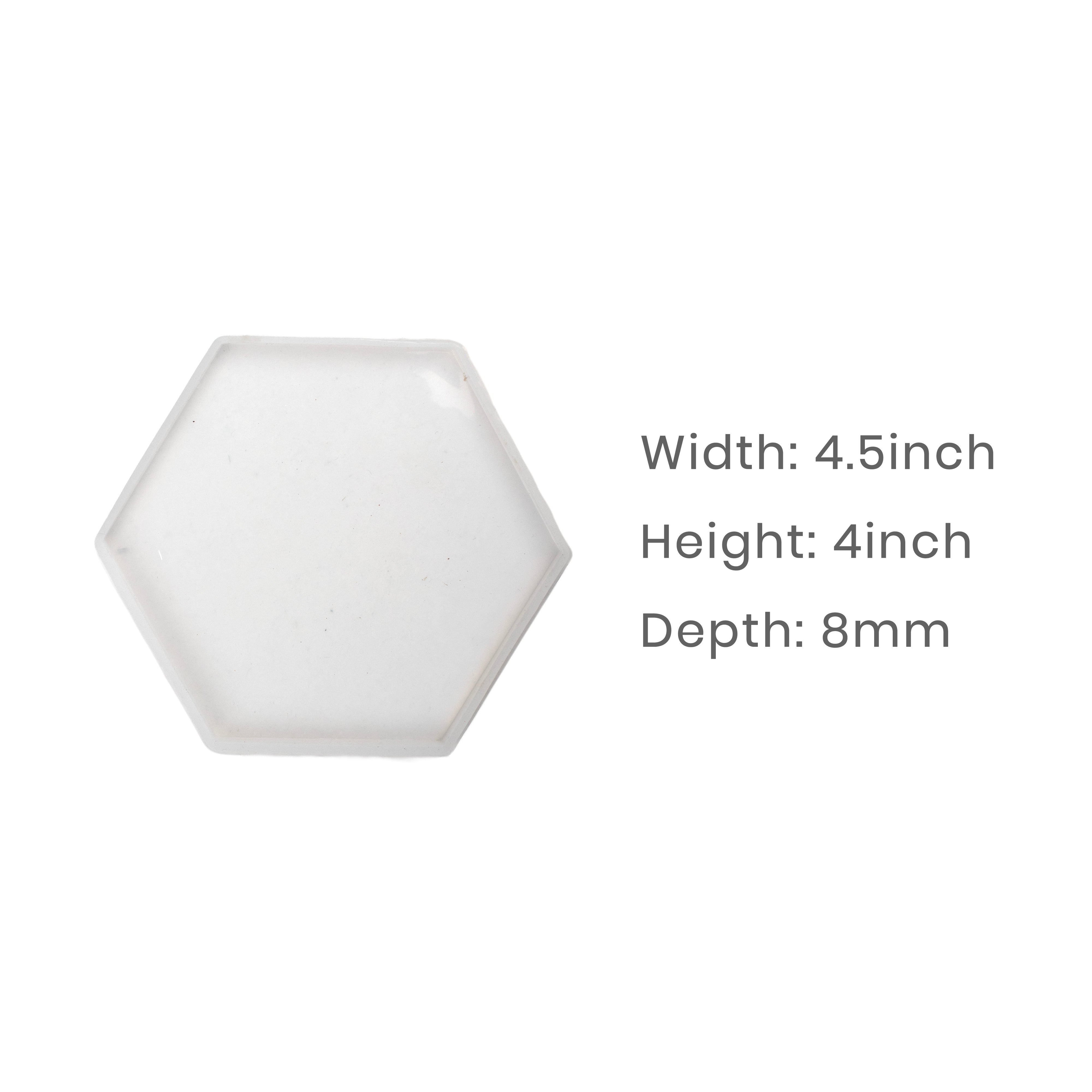 Silicone Mould Hexagon Coaster 4 Inch X D8mm 1pc